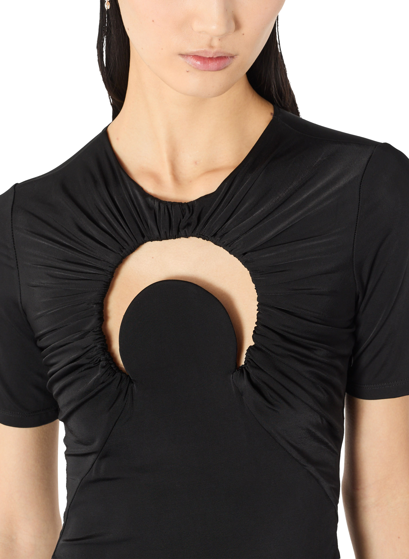Mini-robe froncée moon MARINE SERRE Zwart