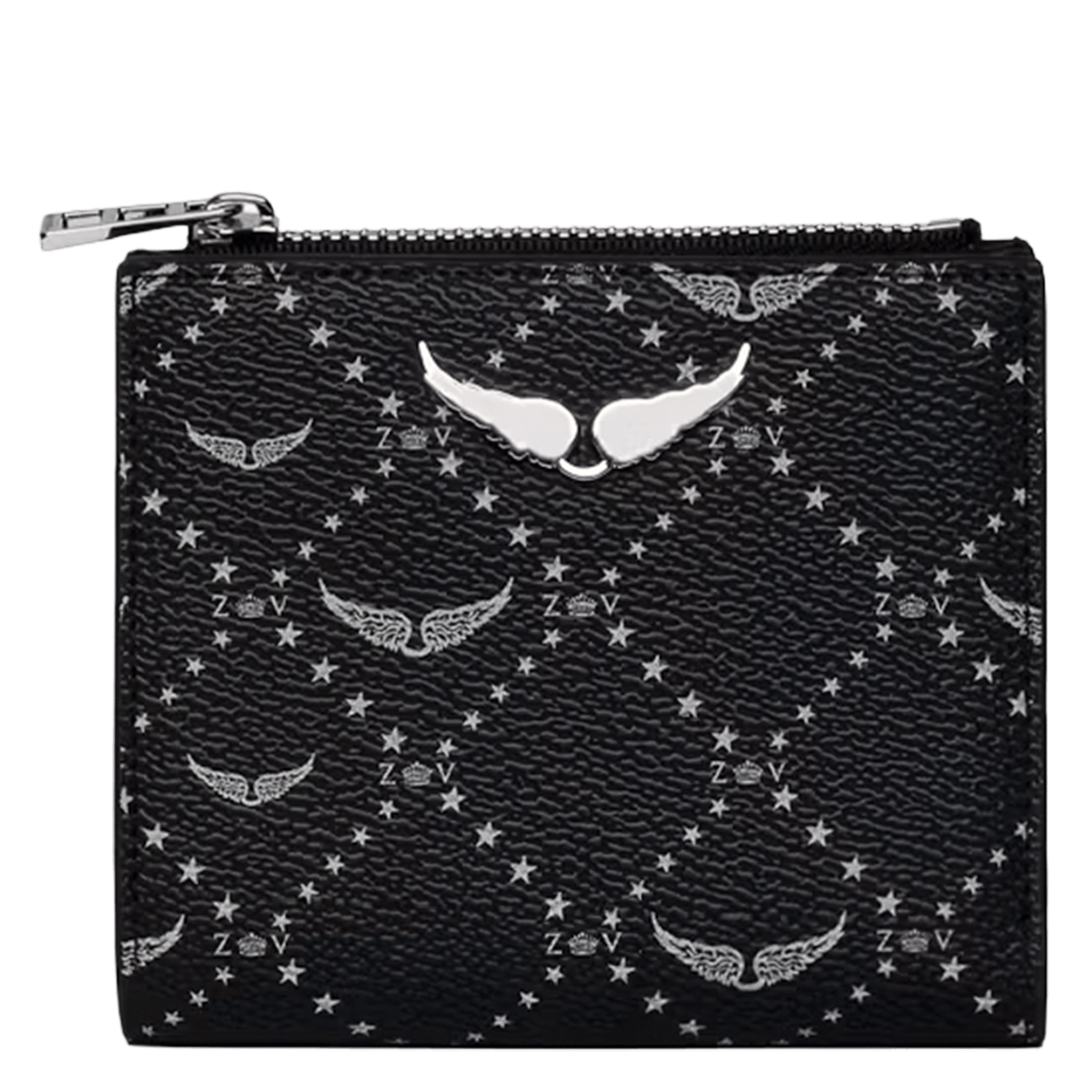 Portefeuille imprimé zippé zv wallet ZADIG&VOLTAIRE Black