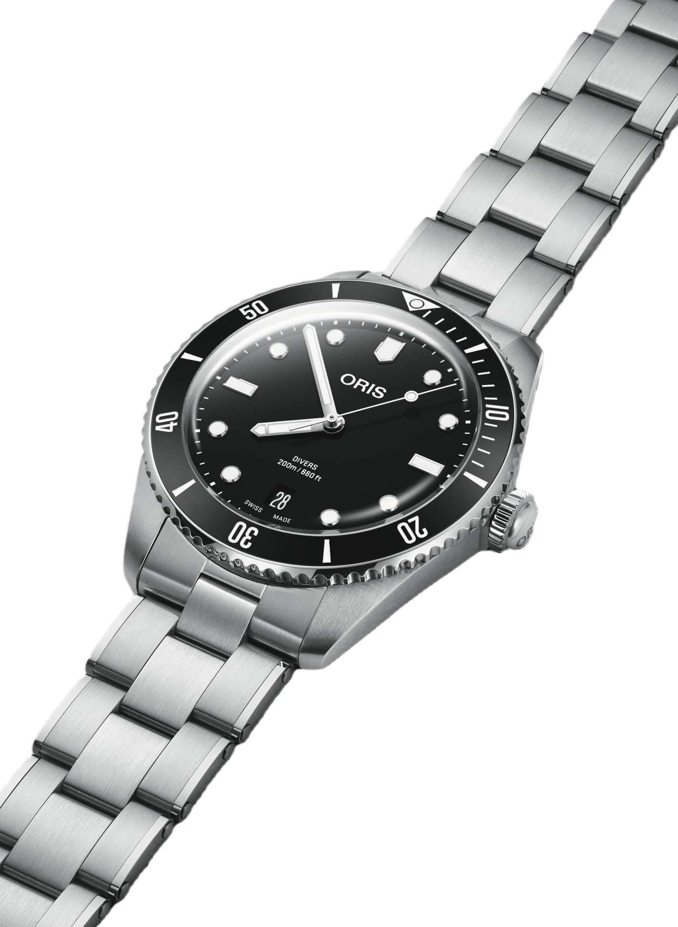 Montre automatique Oris Divers Date en acier inoxydable ORIS Noir