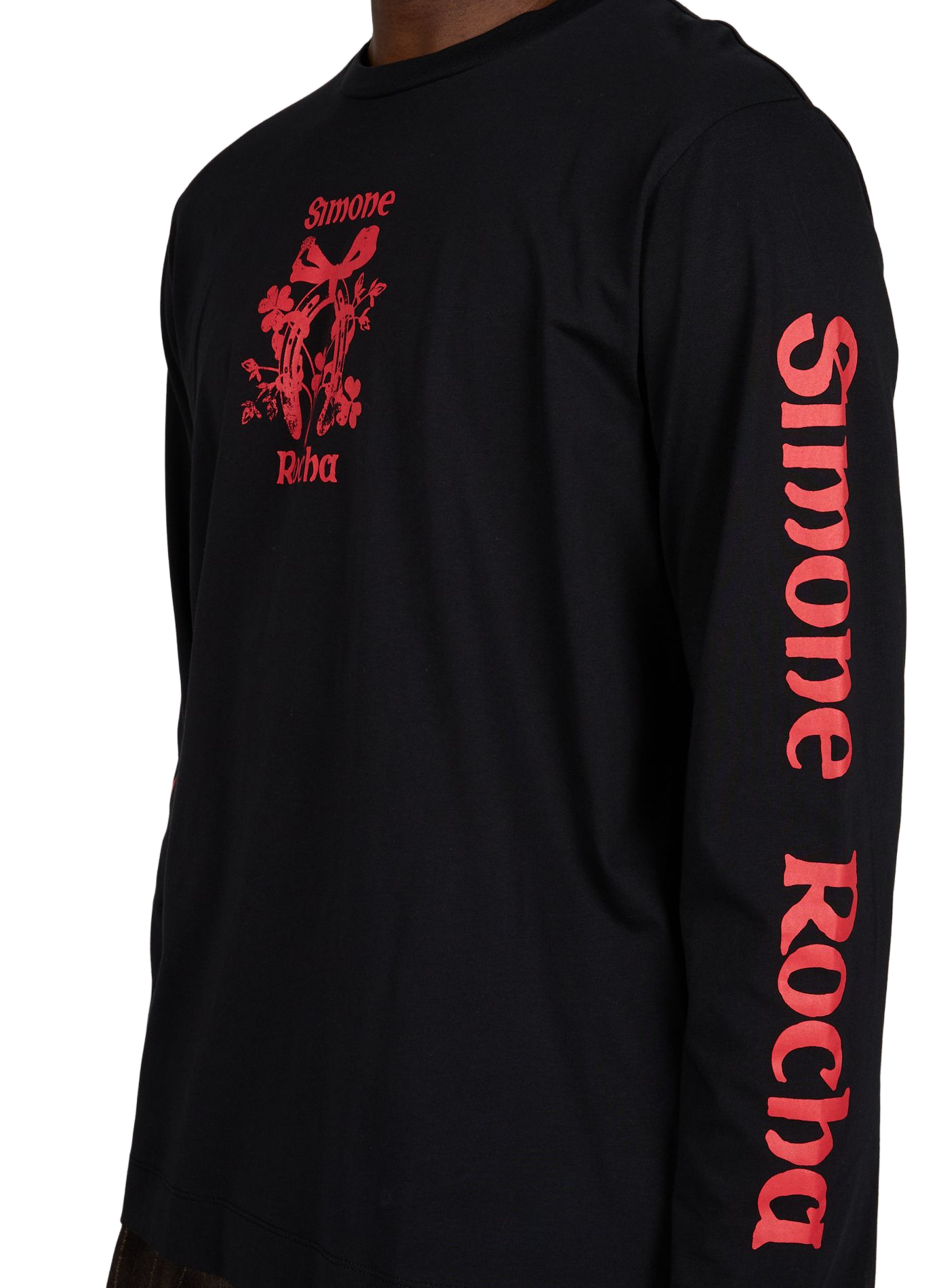 T-shirt droit en coton SIMONE ROCHA Noir