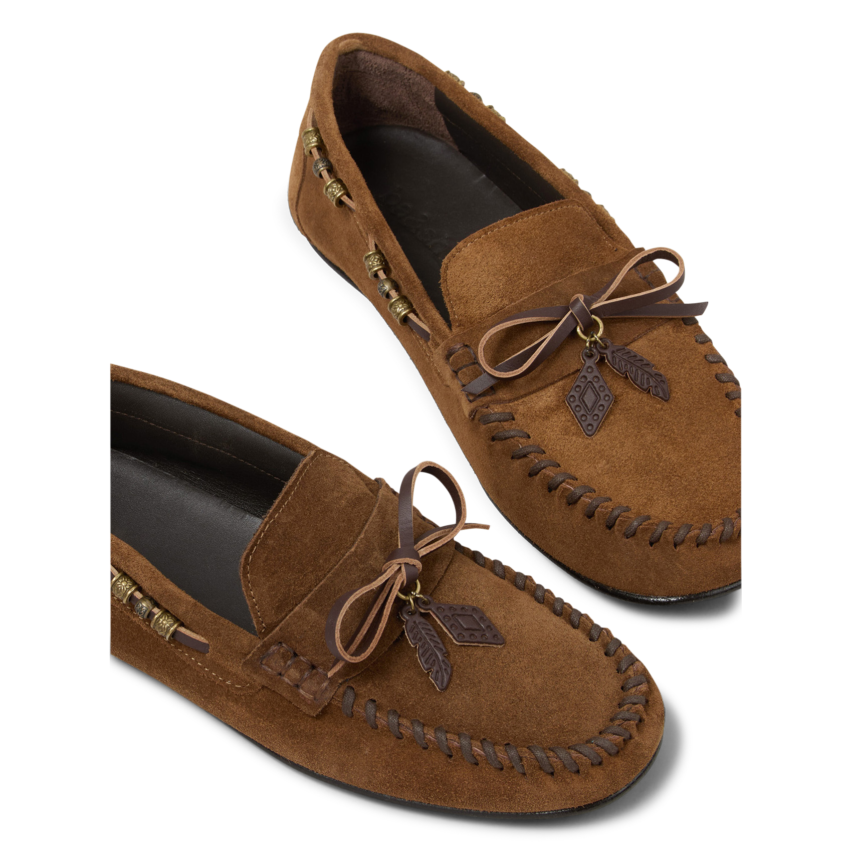 Platte suède leren mocassins Celodie BA&SH Bruin