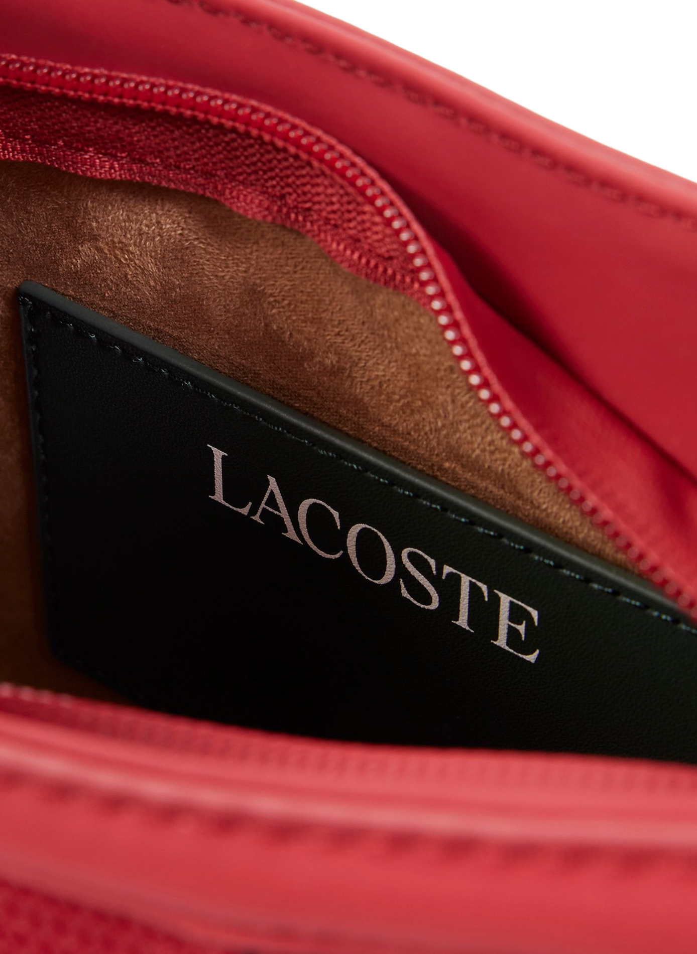 Small Lenglen handbag in mesh leather LACOSTE Red