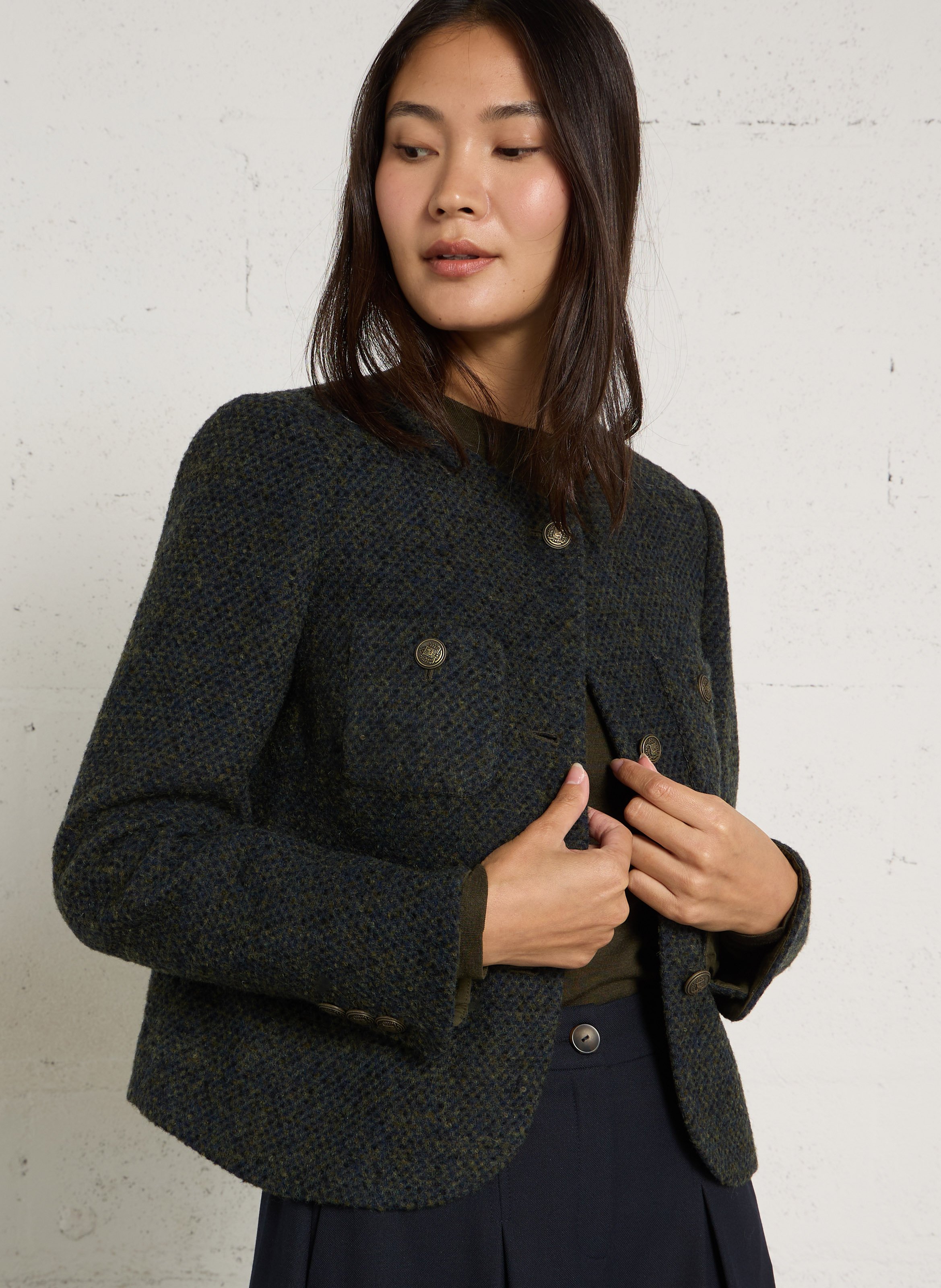 Veste droite en laine mélangée pia MAISON 123 Vert