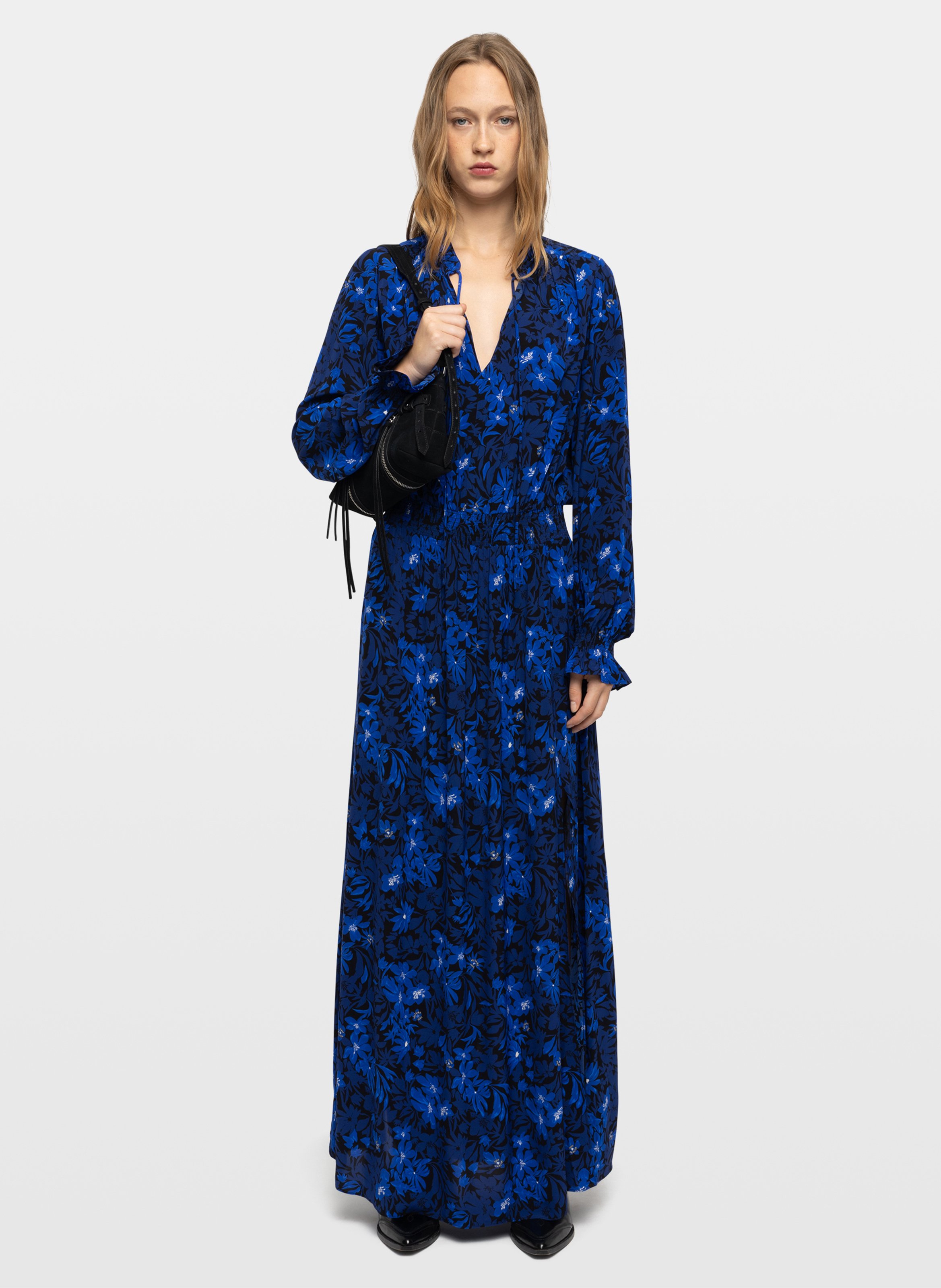 Robe longue ample imprimée rayado ZADIG&VOLTAIRE Bleu