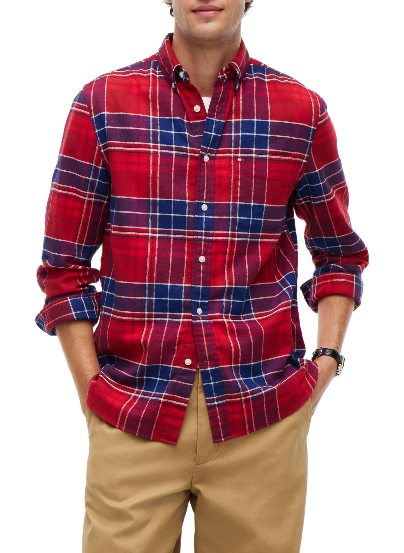 Chemise droite à carreaux TOMMY HILFIGER Red