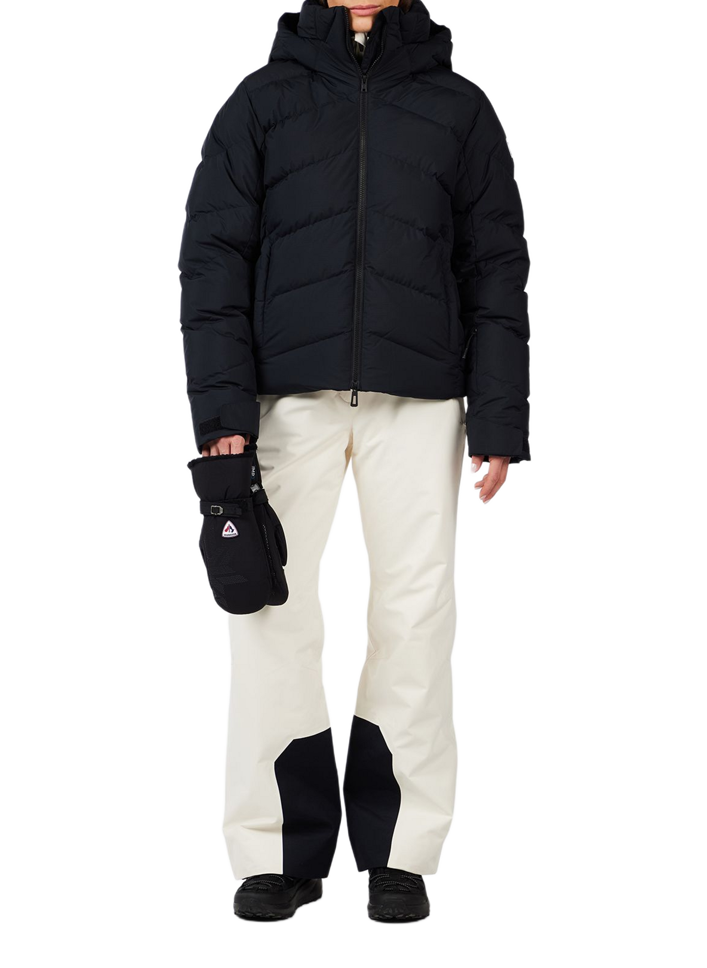 Gerade gesteppte Daunenjacke mit Kapuze ROSSIGNOL Schwarz
