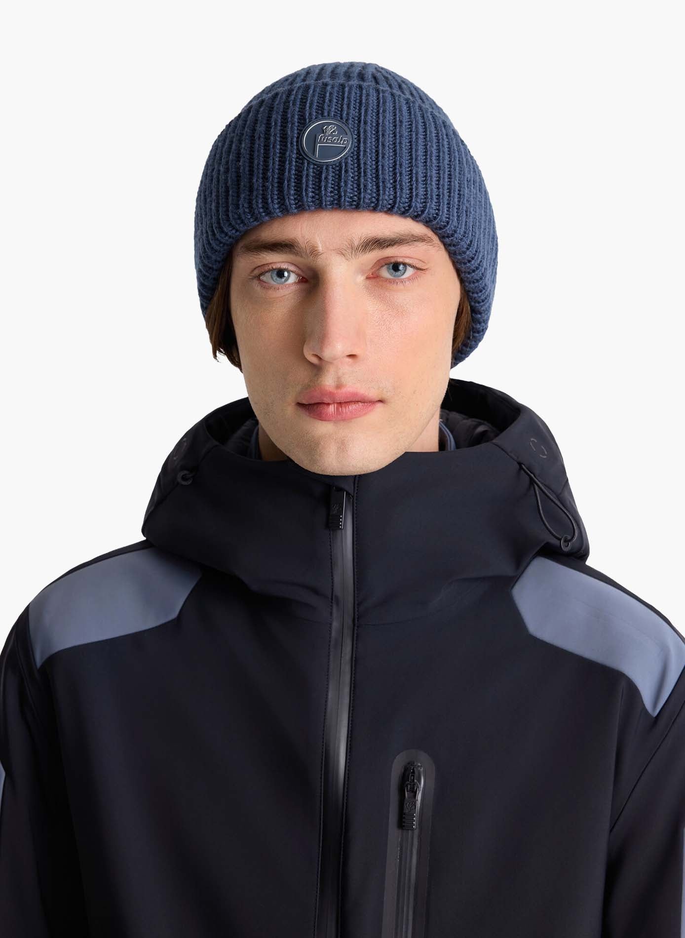 Bonnet knit beanie coupe regular FUSALP Bleu