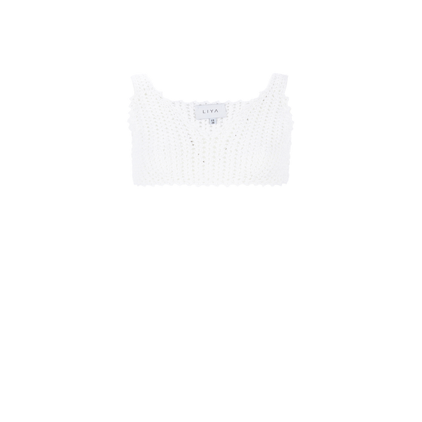 Liya Cotton Crochet Top In White