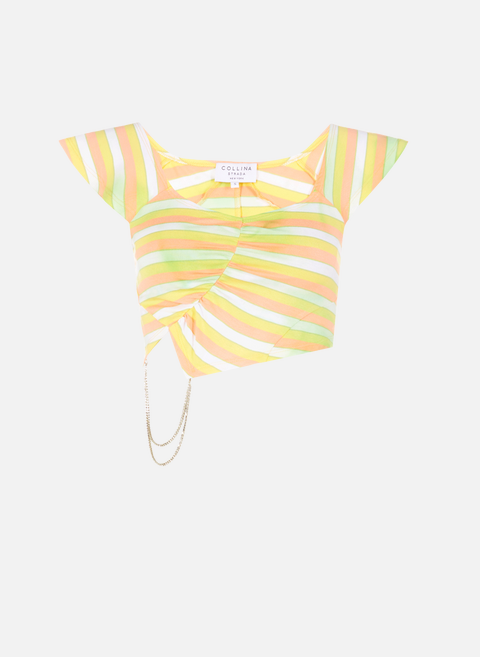 T-shirt rayé en coton MulticoloreCOLLINA STRADA 