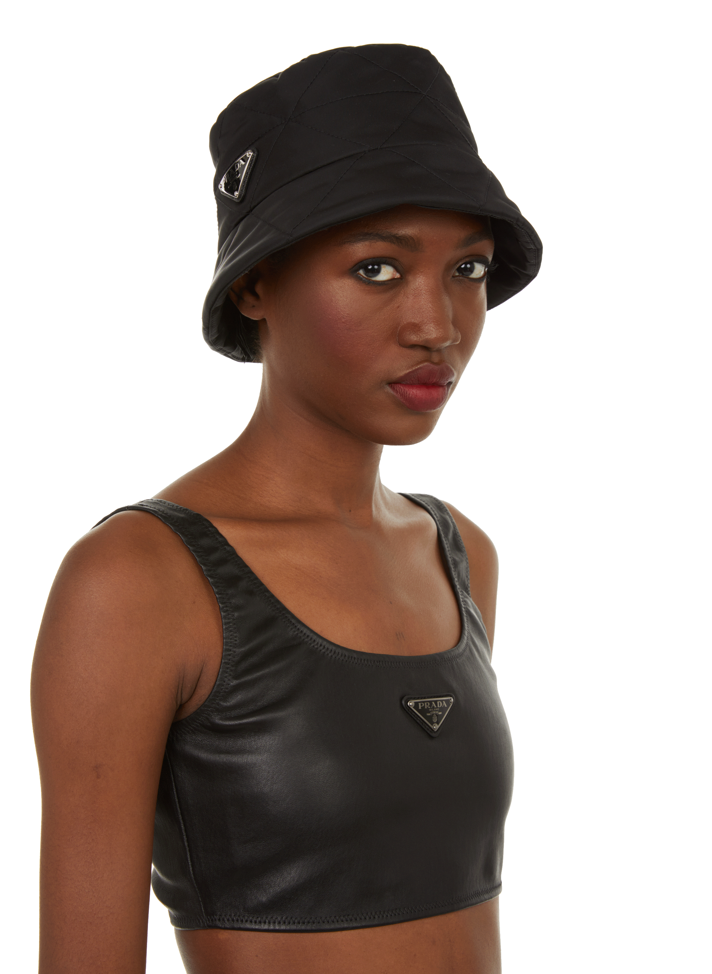 Quilted bucket hat PRADA Black