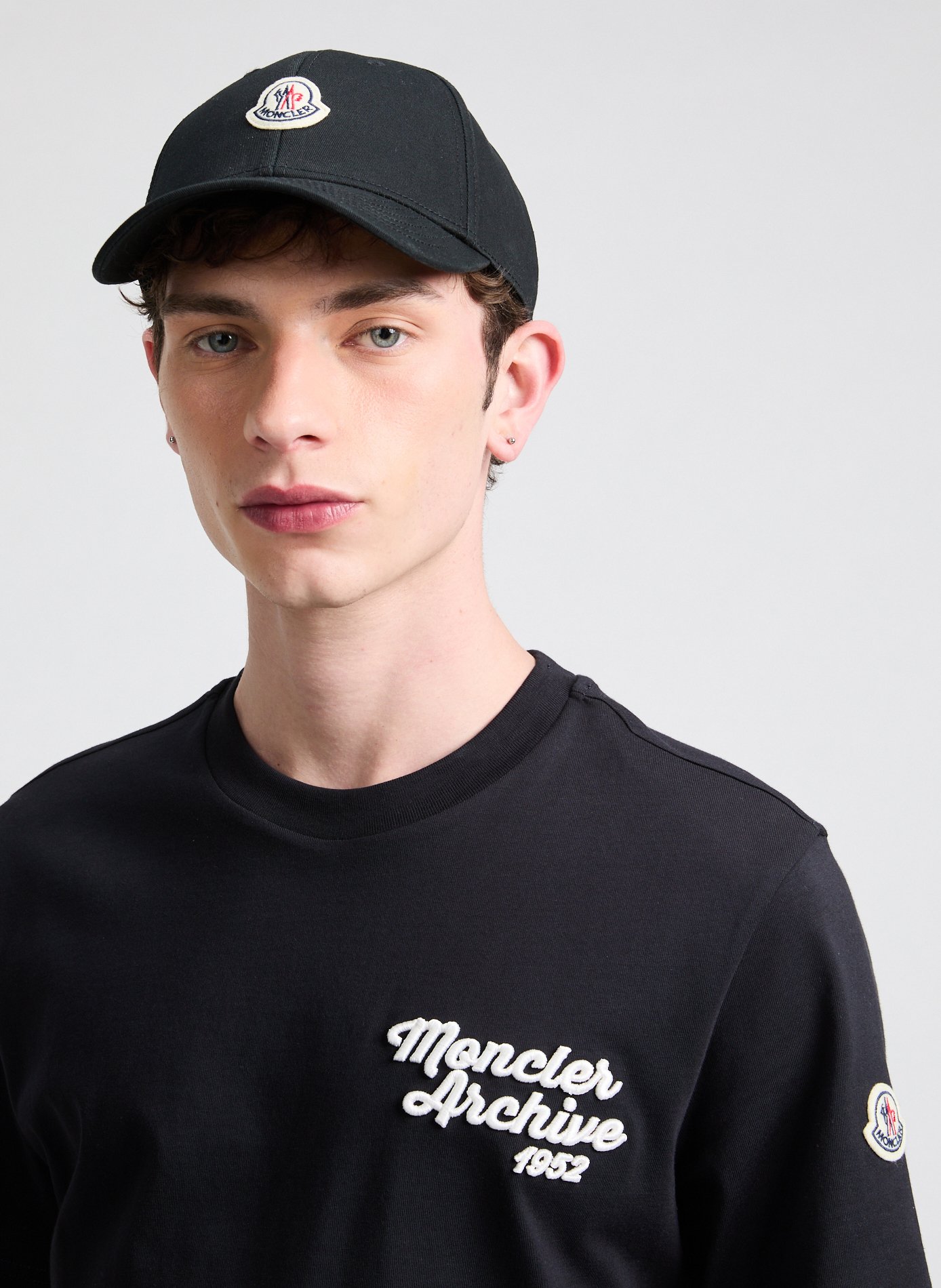 Embroidered cotton baseball cap MONCLER Black