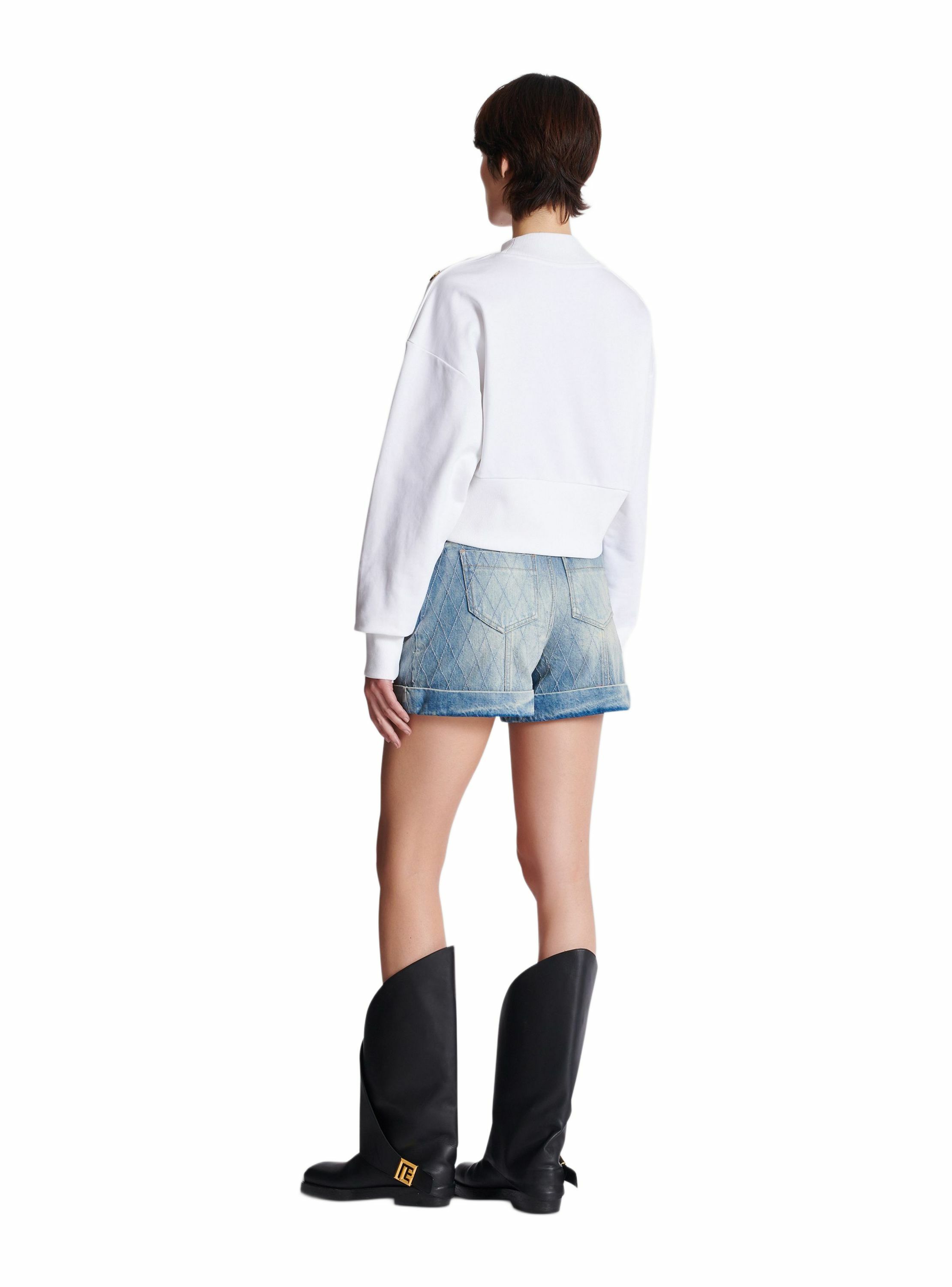 Sweatshirt imprimé balmain paris BALMAIN Blanc