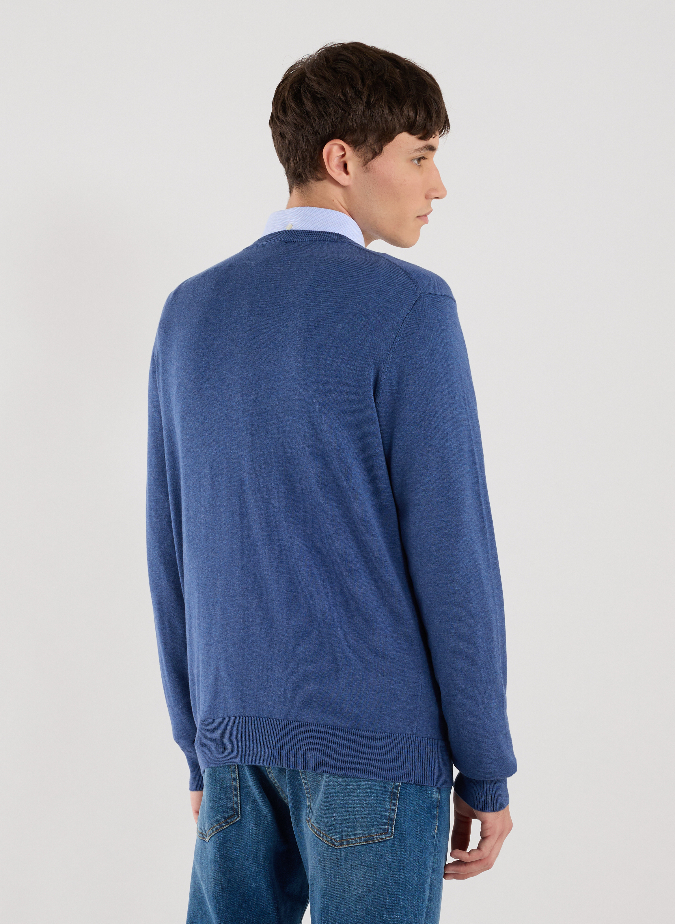 Cotton and linen jumper FACONNABLE Blue
