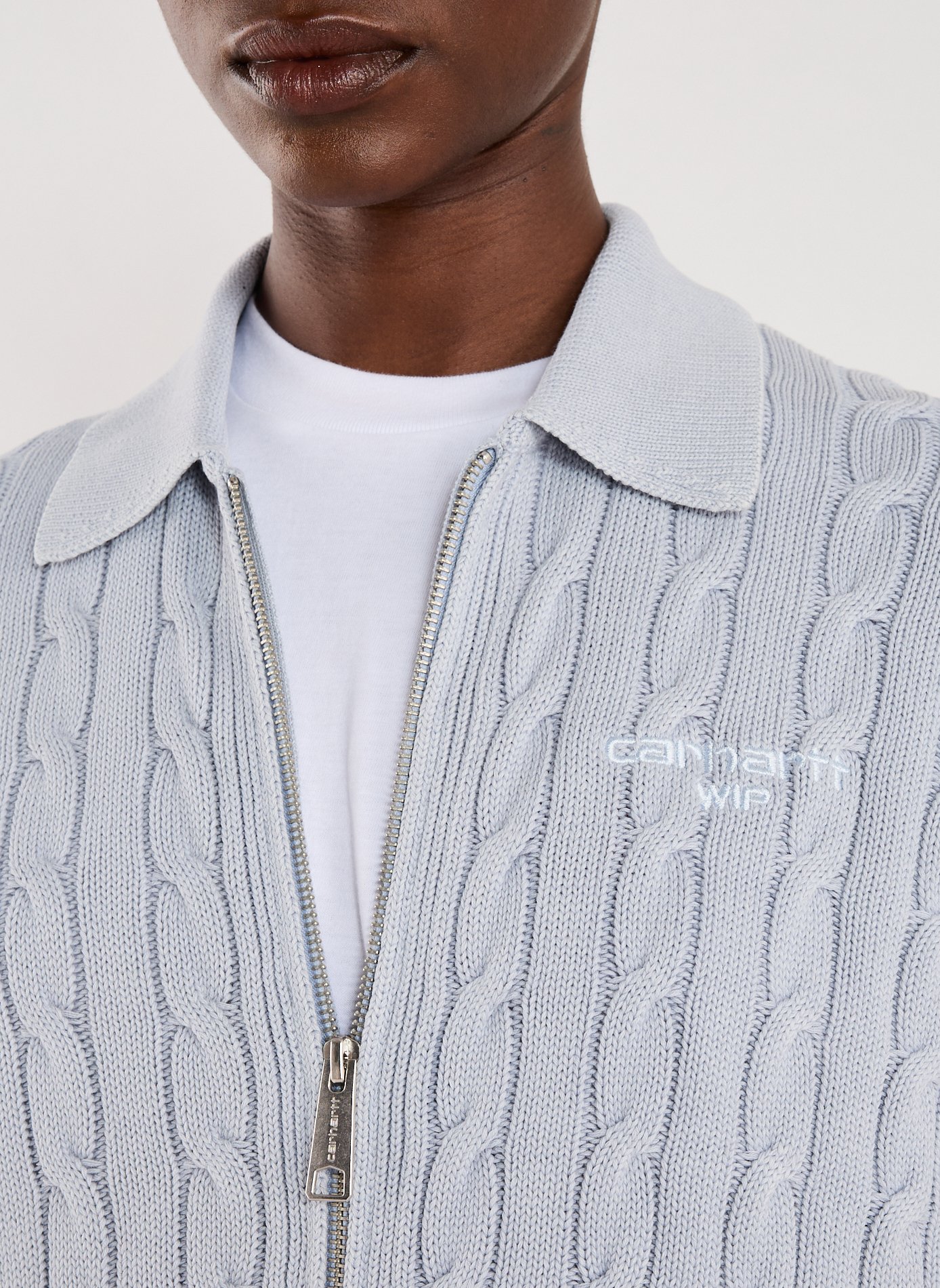 Gilet maille torsadée en coton CARHARTT WIP Bleu