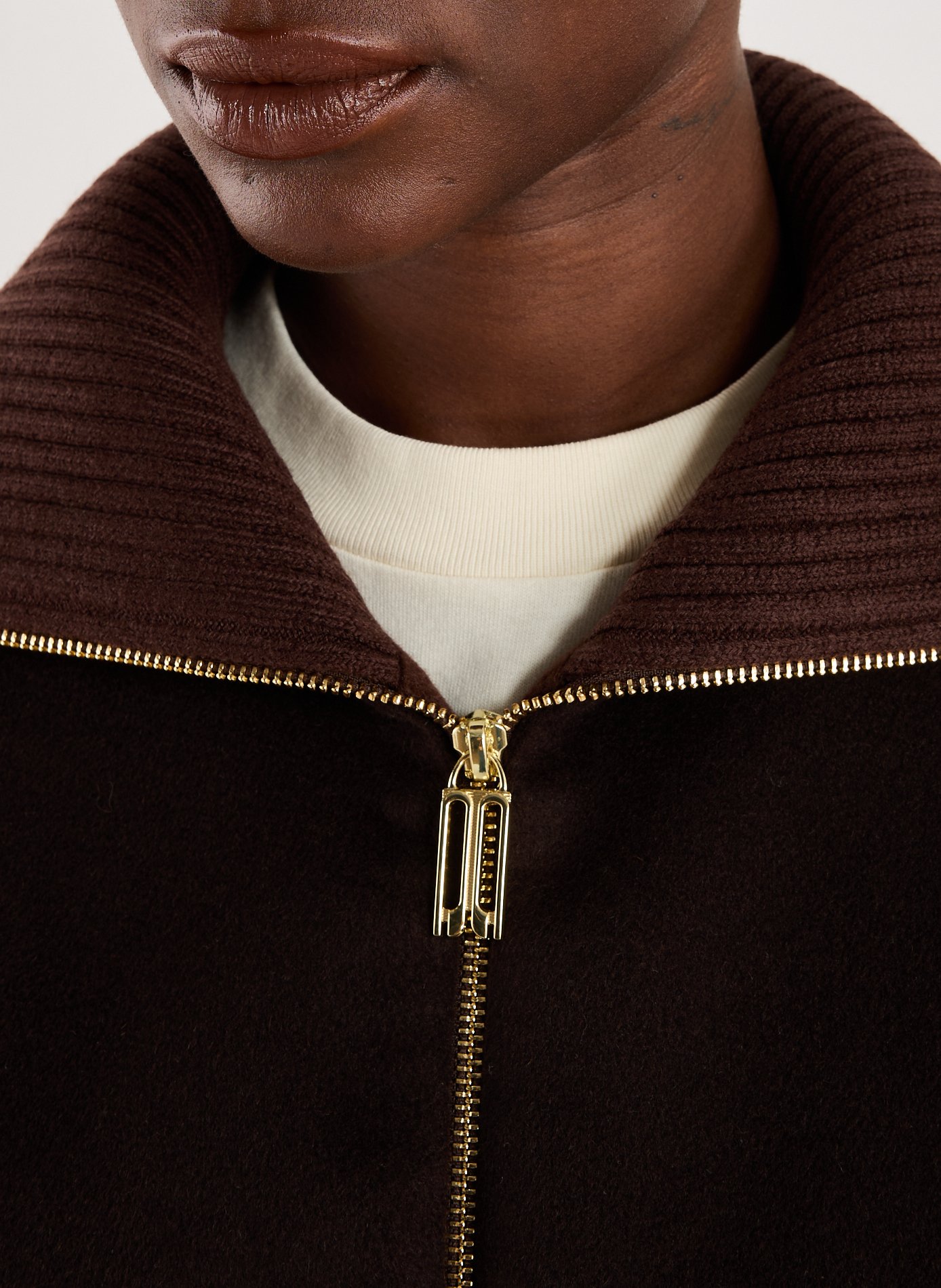 Veste courte en laine et cachemire VICTORIA BECKHAM Marron