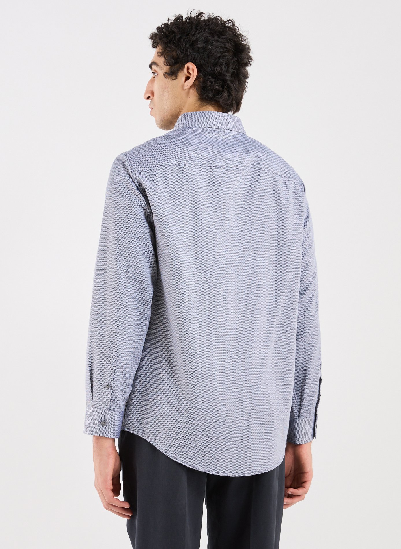 Chemise col classique manches contrastantes en coton ARMANI EXCHANGE Black