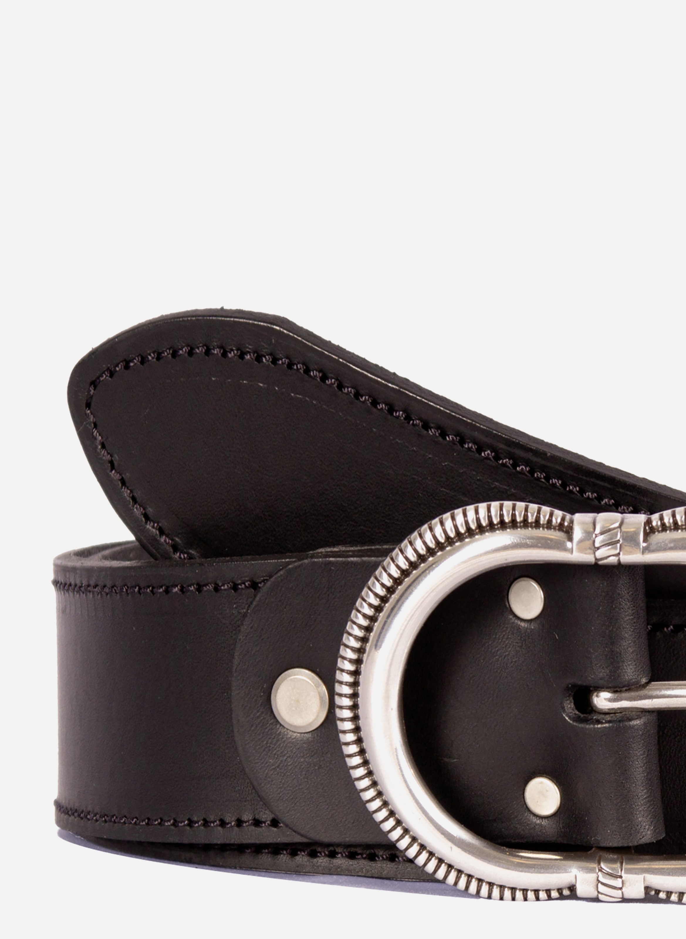 Ceinture camargue cuir JULES & JENN Noir