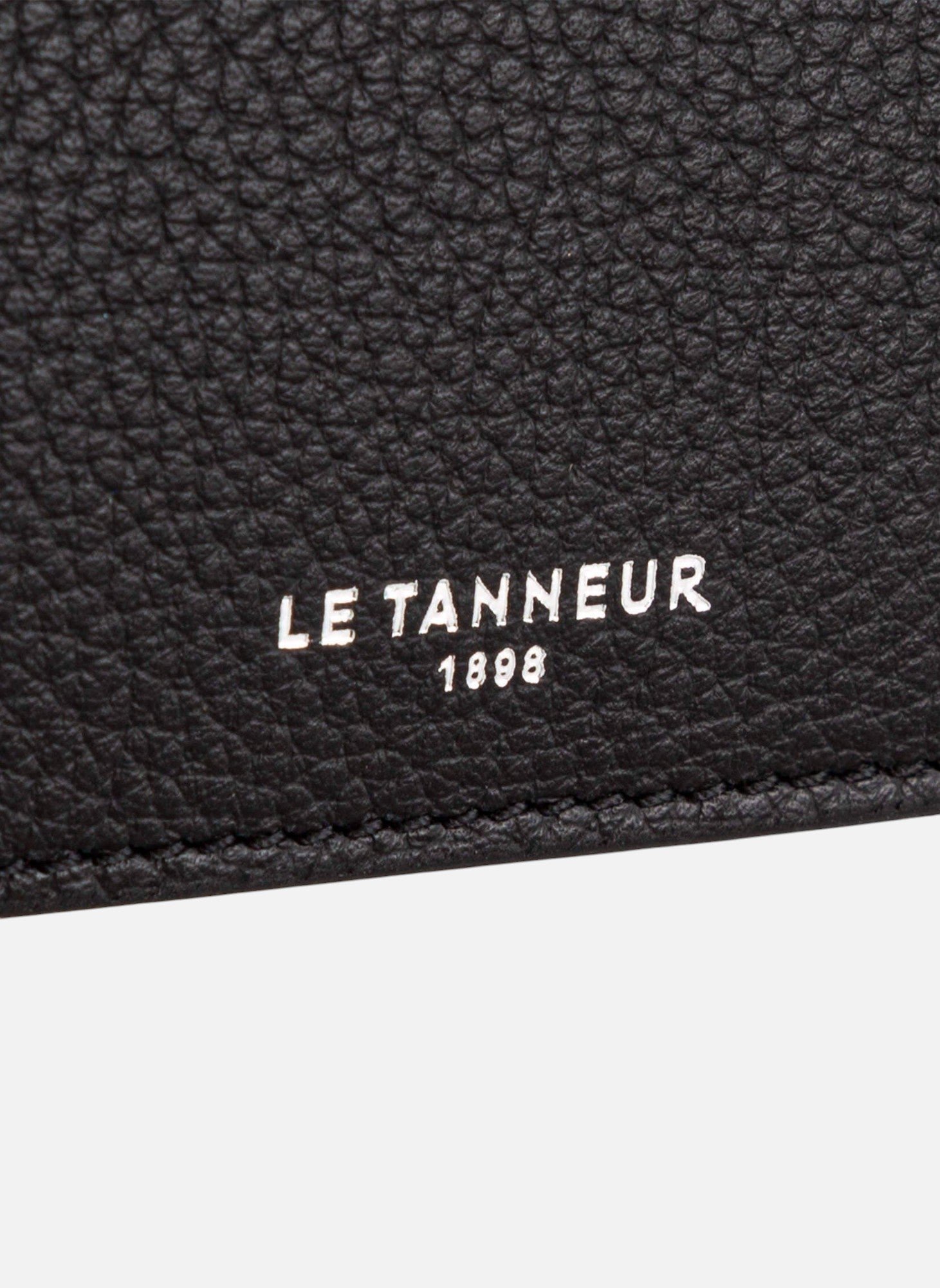 Porte cartes avec poche billets emile en cuir grainé LE TANNEUR Noir