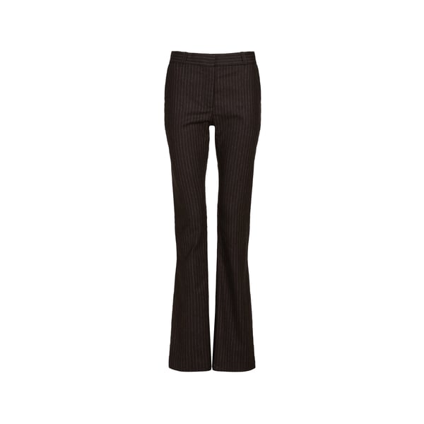 Pantalon rayé en coton mélangé