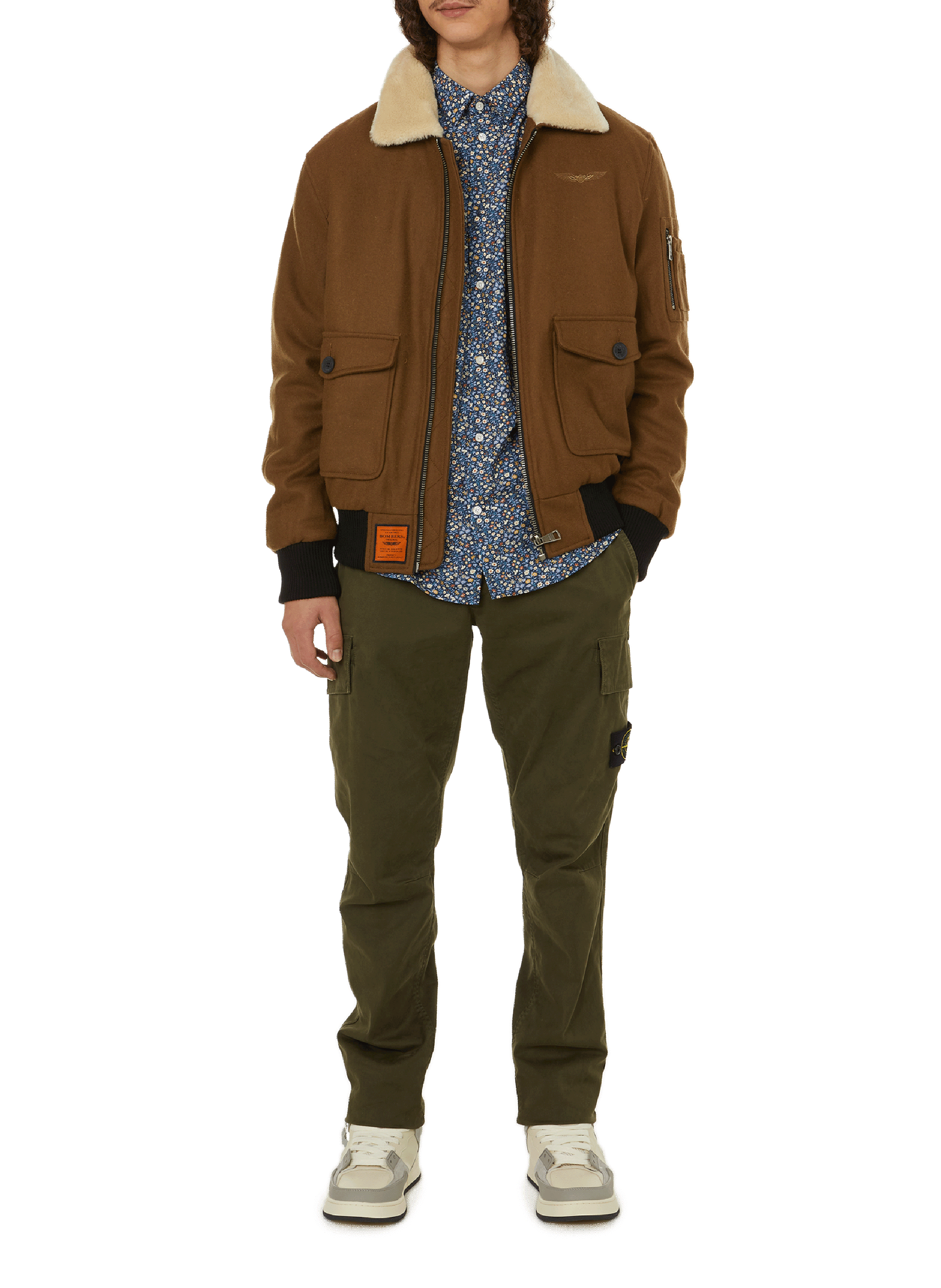 Wollmischjacke BOMBERS ORIGINAL Beige