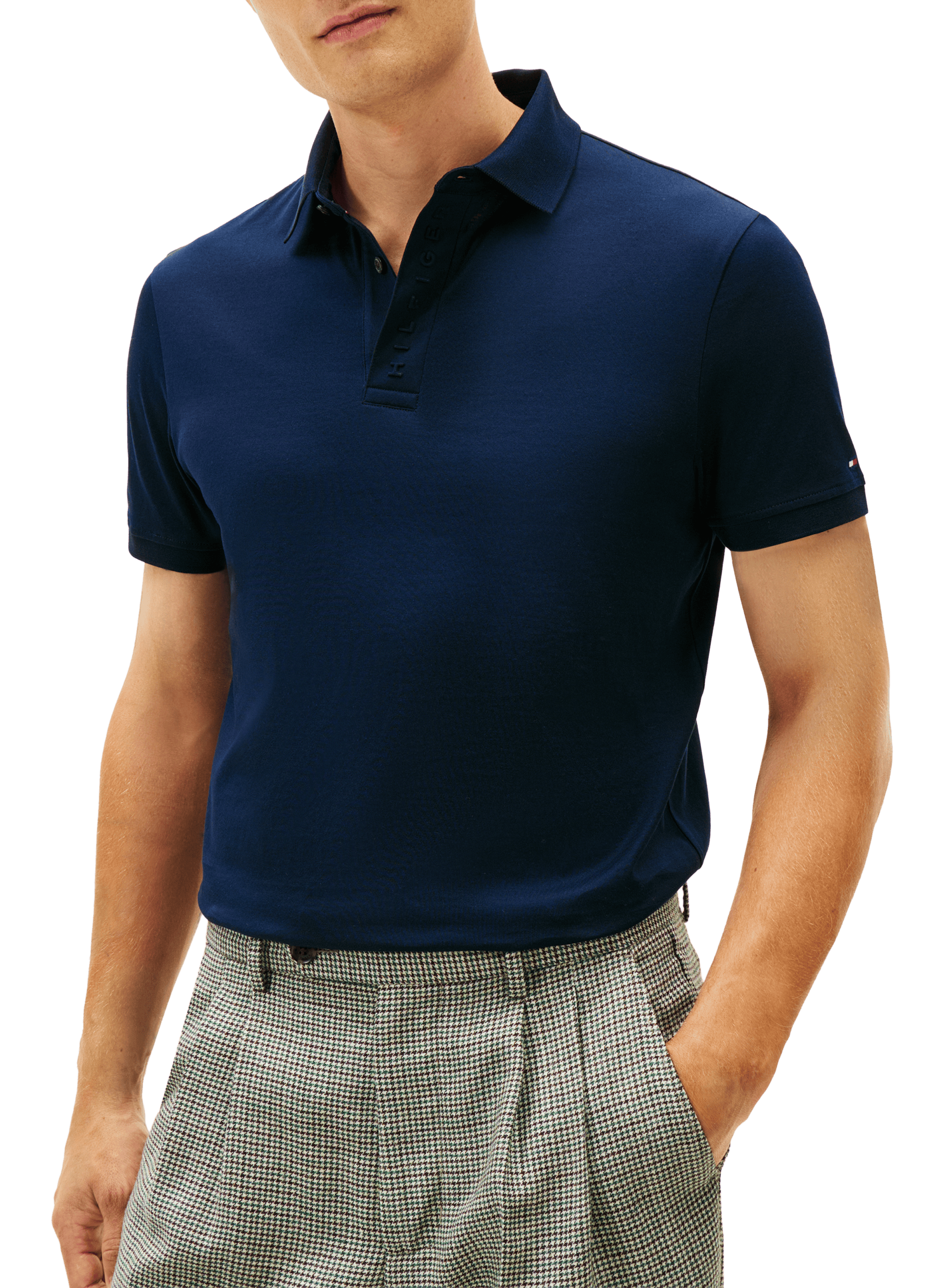 Polo manches courtes en coton TOMMY HILFIGER Bleu