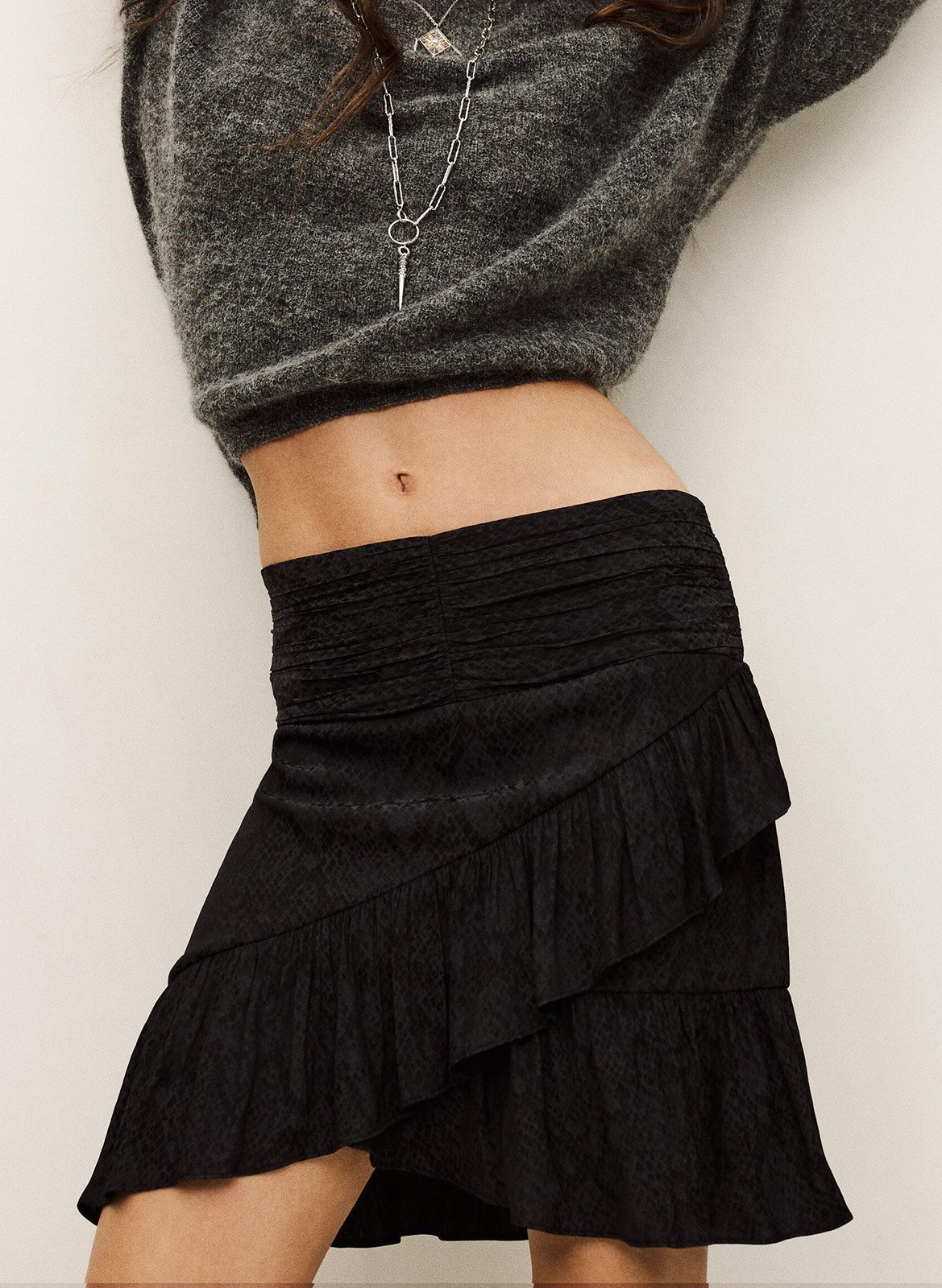 Jupe courte imprimée rino BA&SH Noir