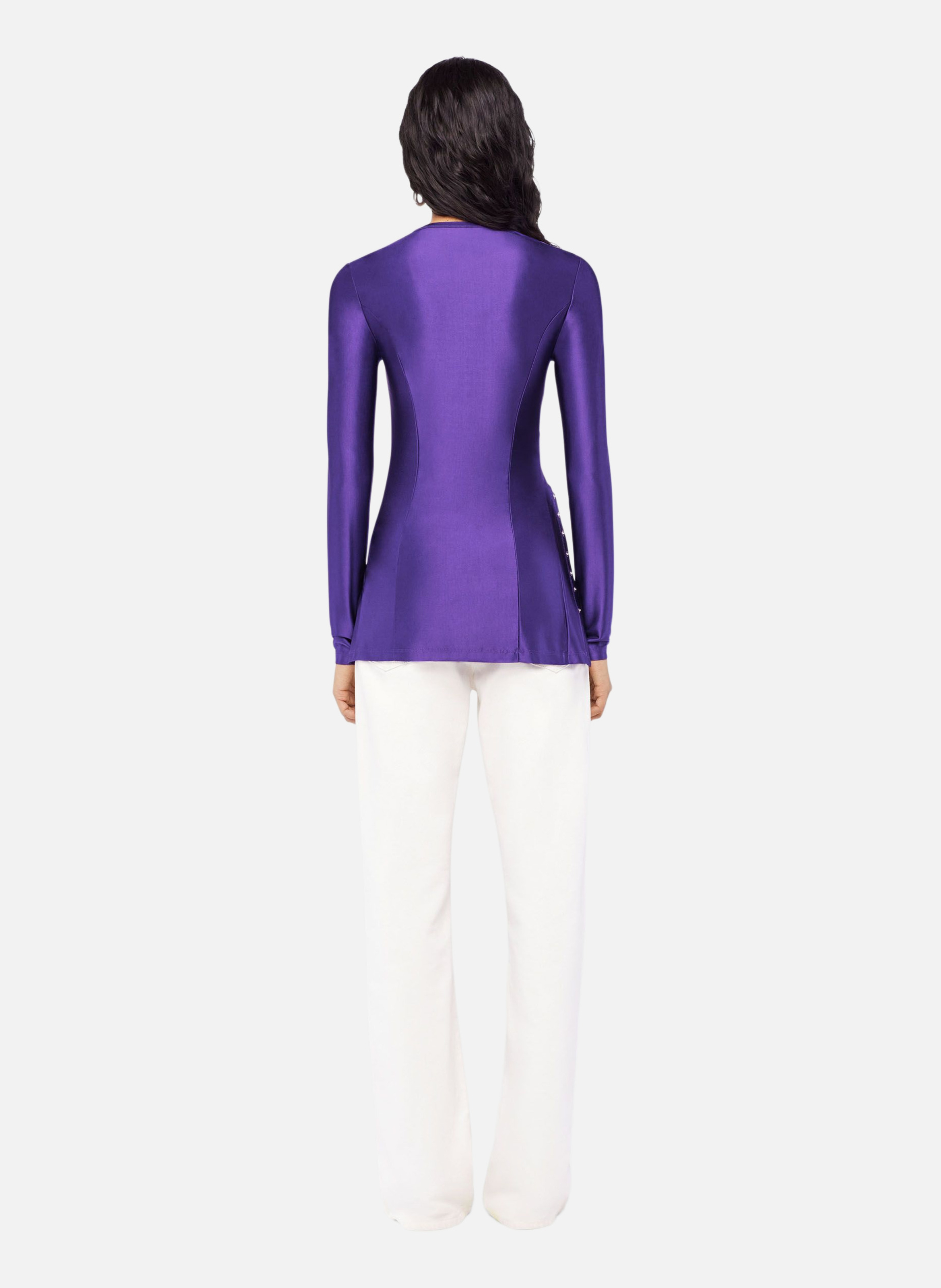 Top drapé en jersey RABANNE Violet