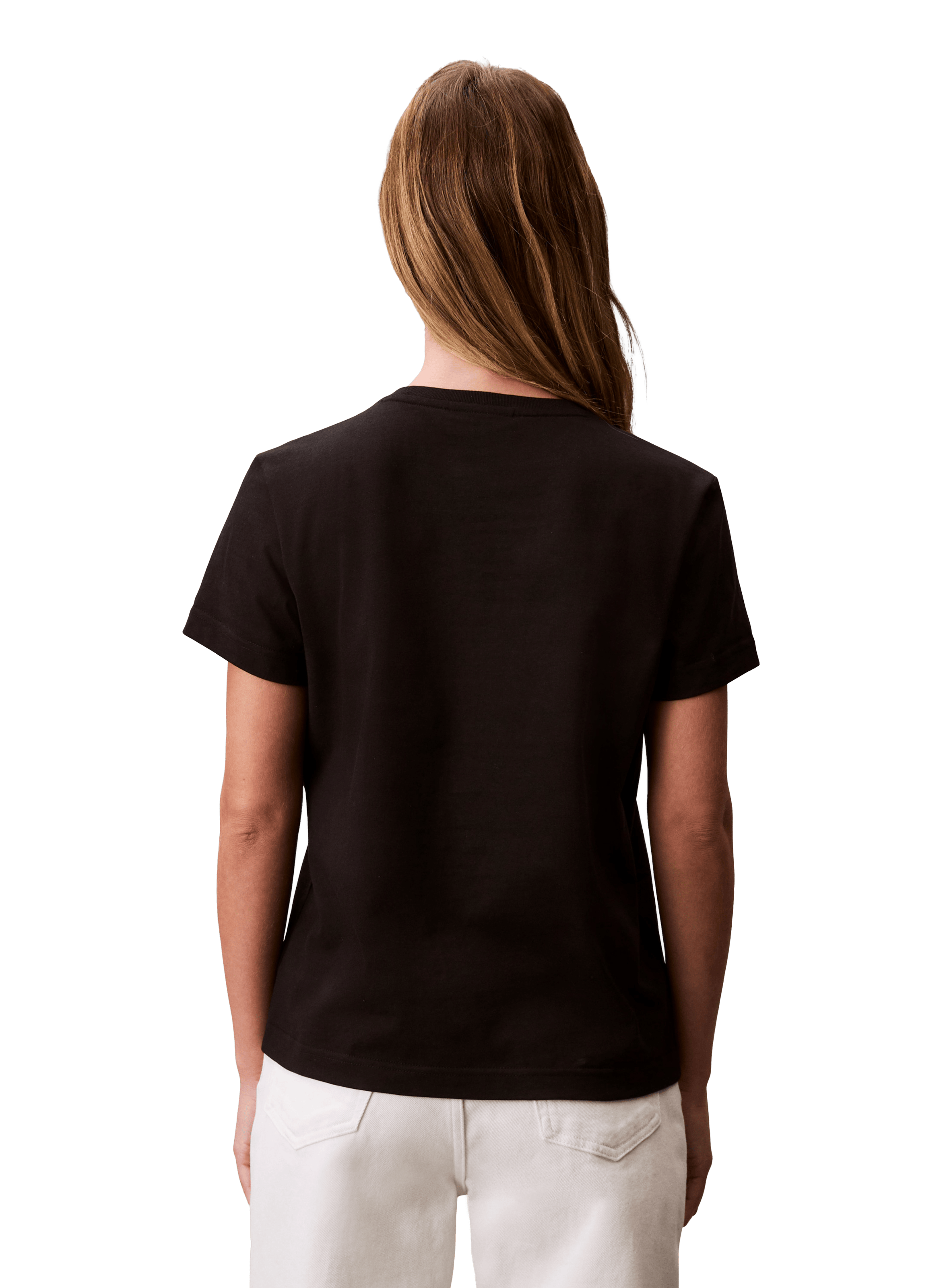 T-shirt à col rond en coton CALVIN KLEIN Noir