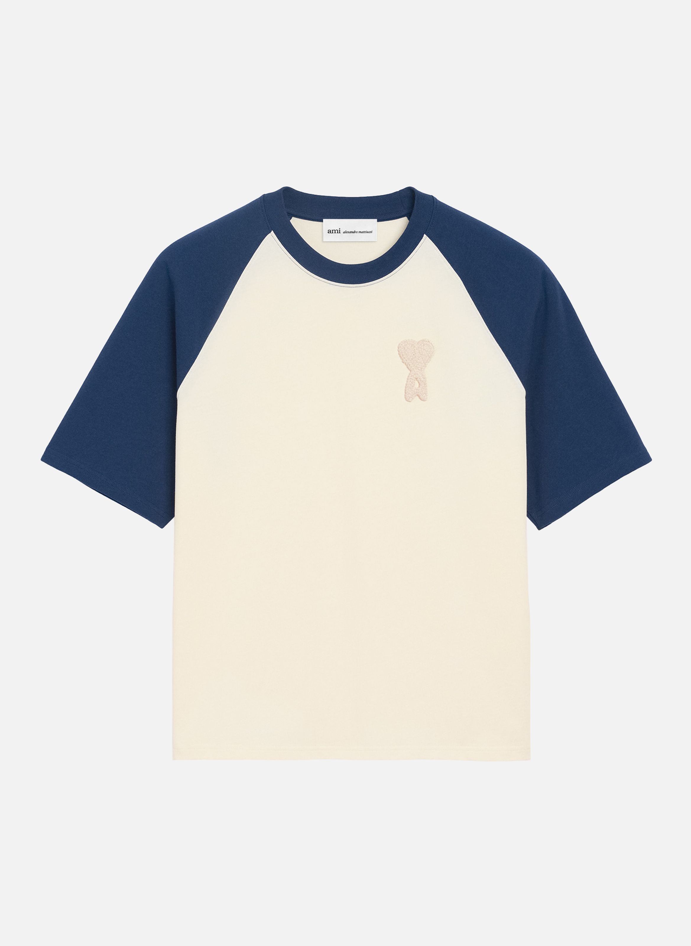 T-shirt ami de coeur en crochet unisexe en coton AMI PARIS Bleu