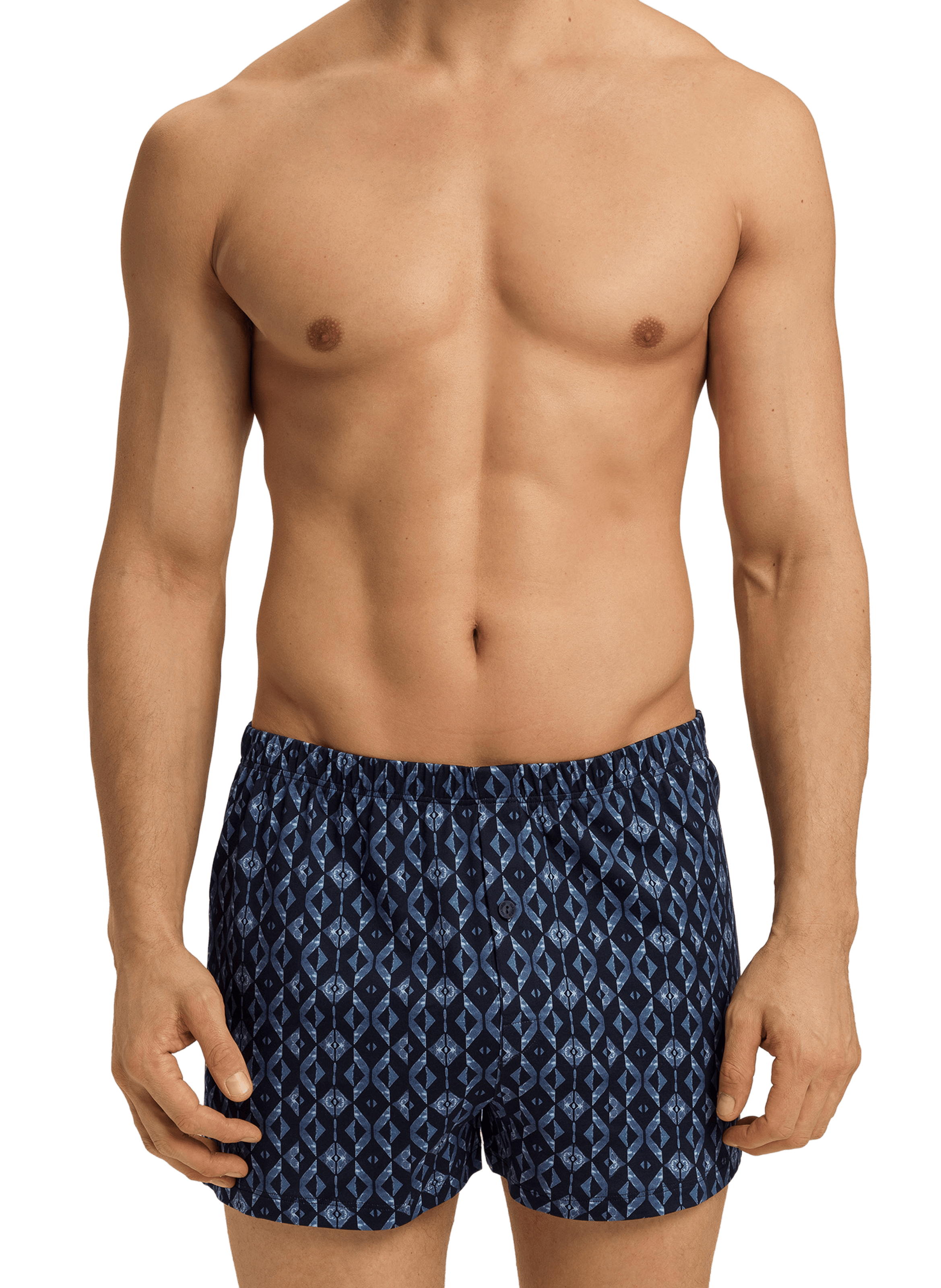 Patterned cotton boxer shorts  HANRO Blue