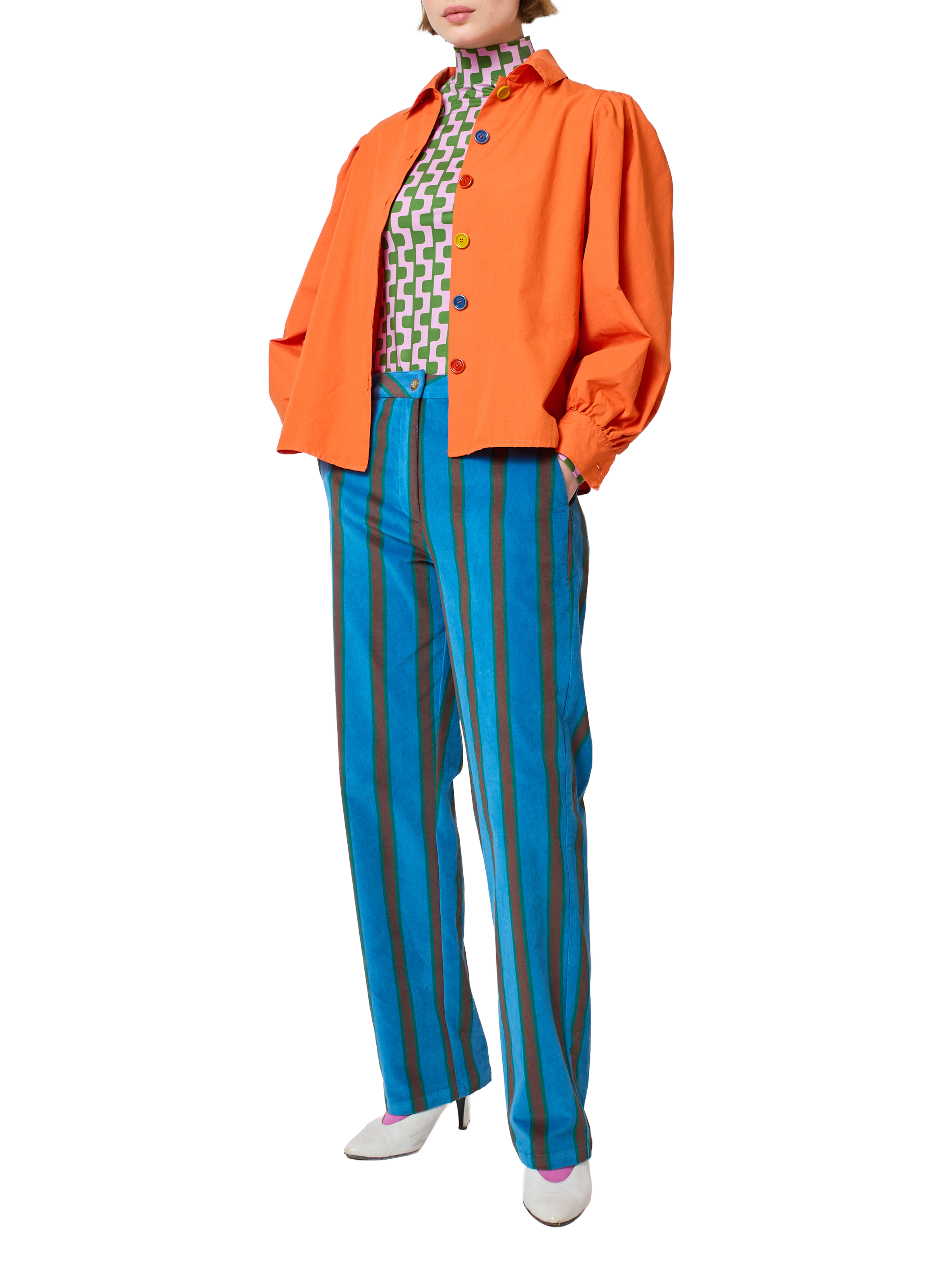 Chemise droite à col américain en coton BOBO CHOSES Orange