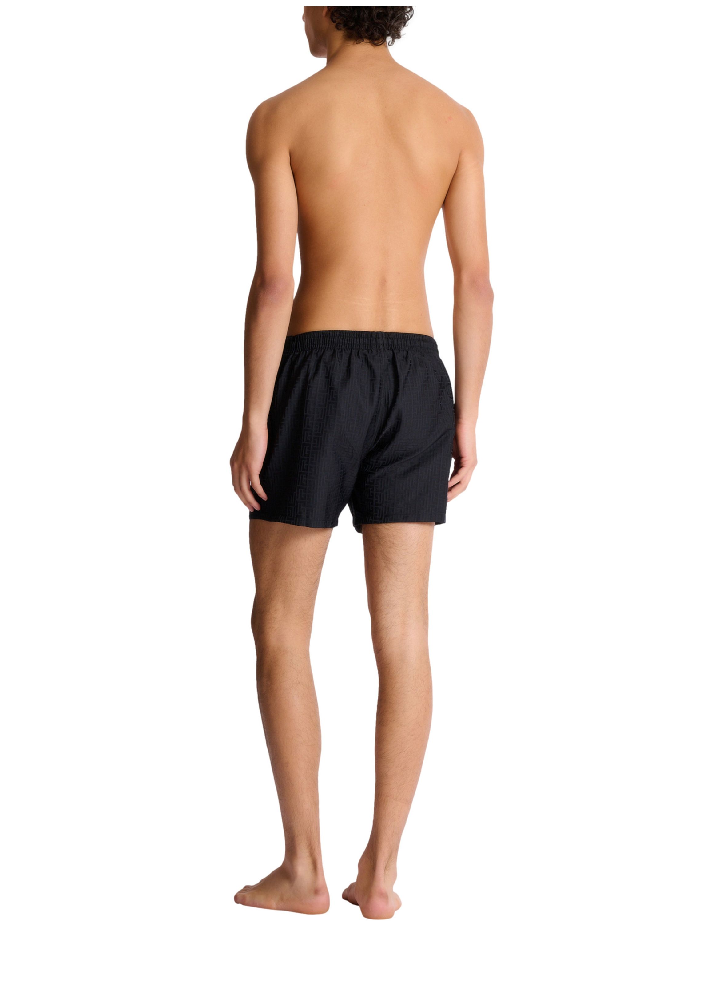 Short de bain monogrammé BALMAIN Noir