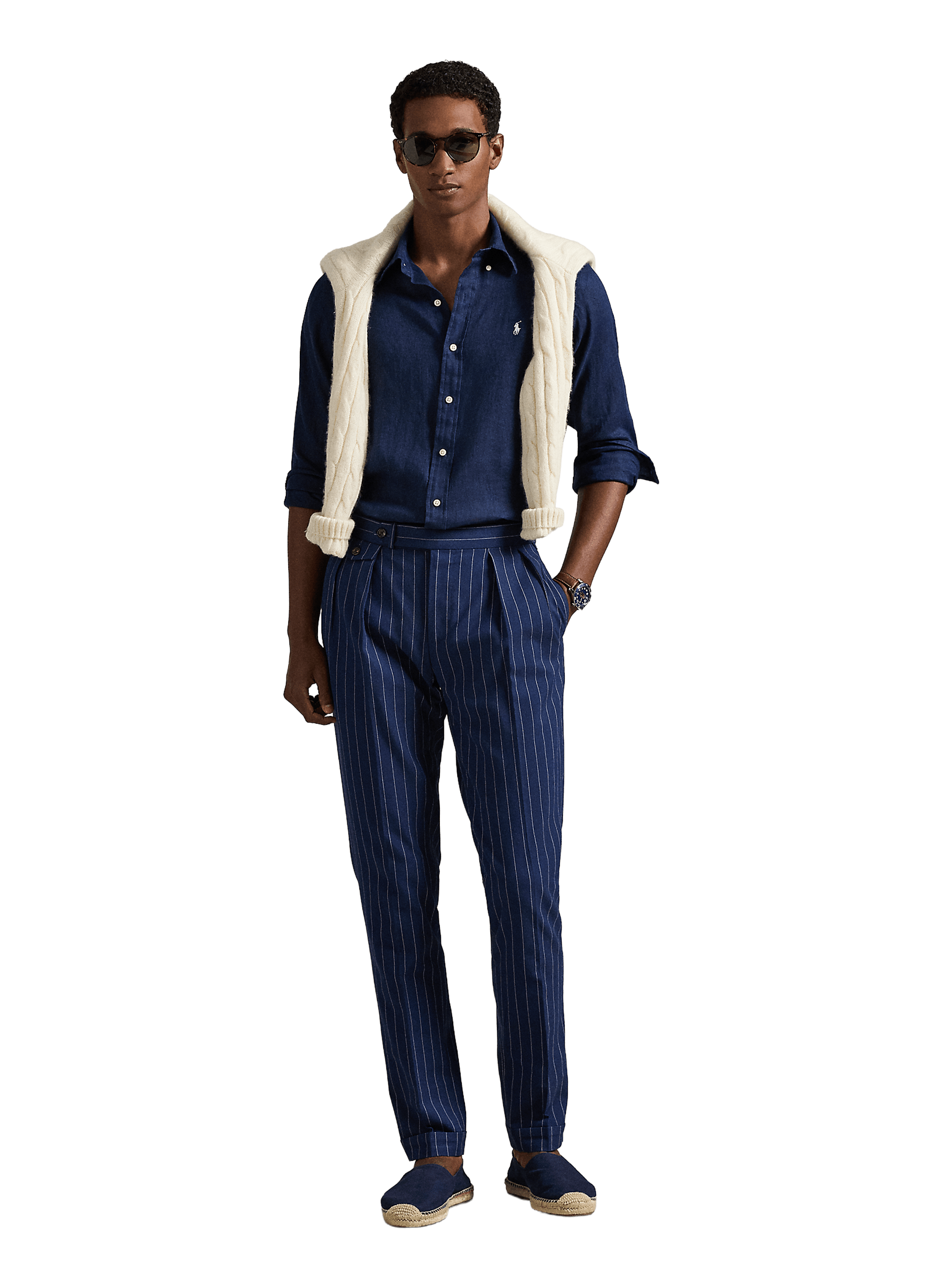 Chemise en lin POLO RALPH LAUREN Bleu