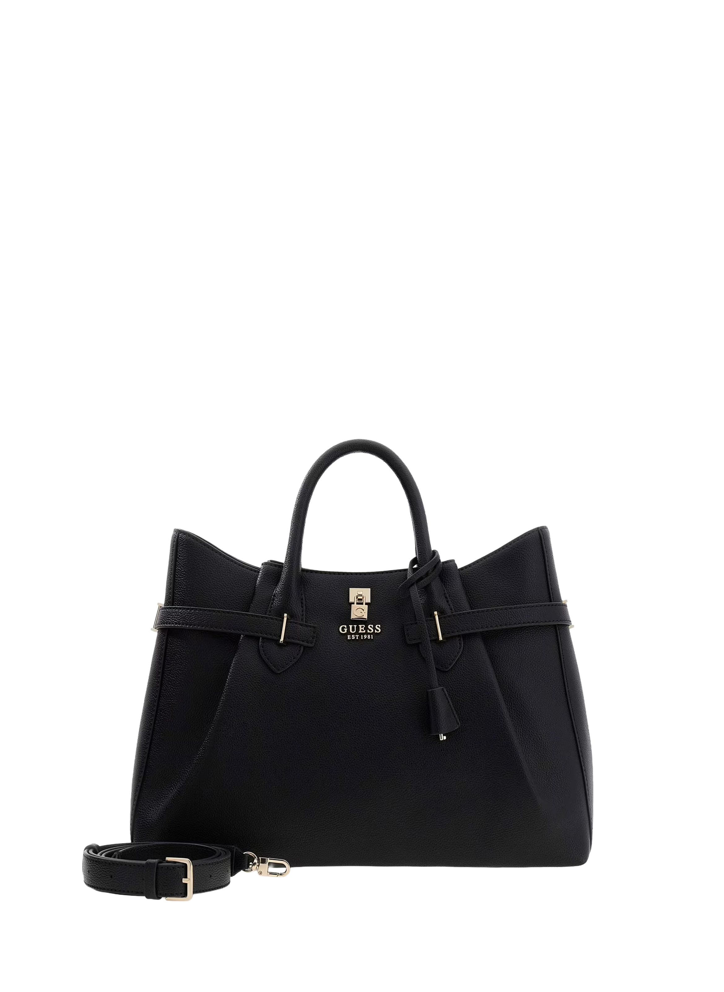 Large faux leather handbag GUESS Black