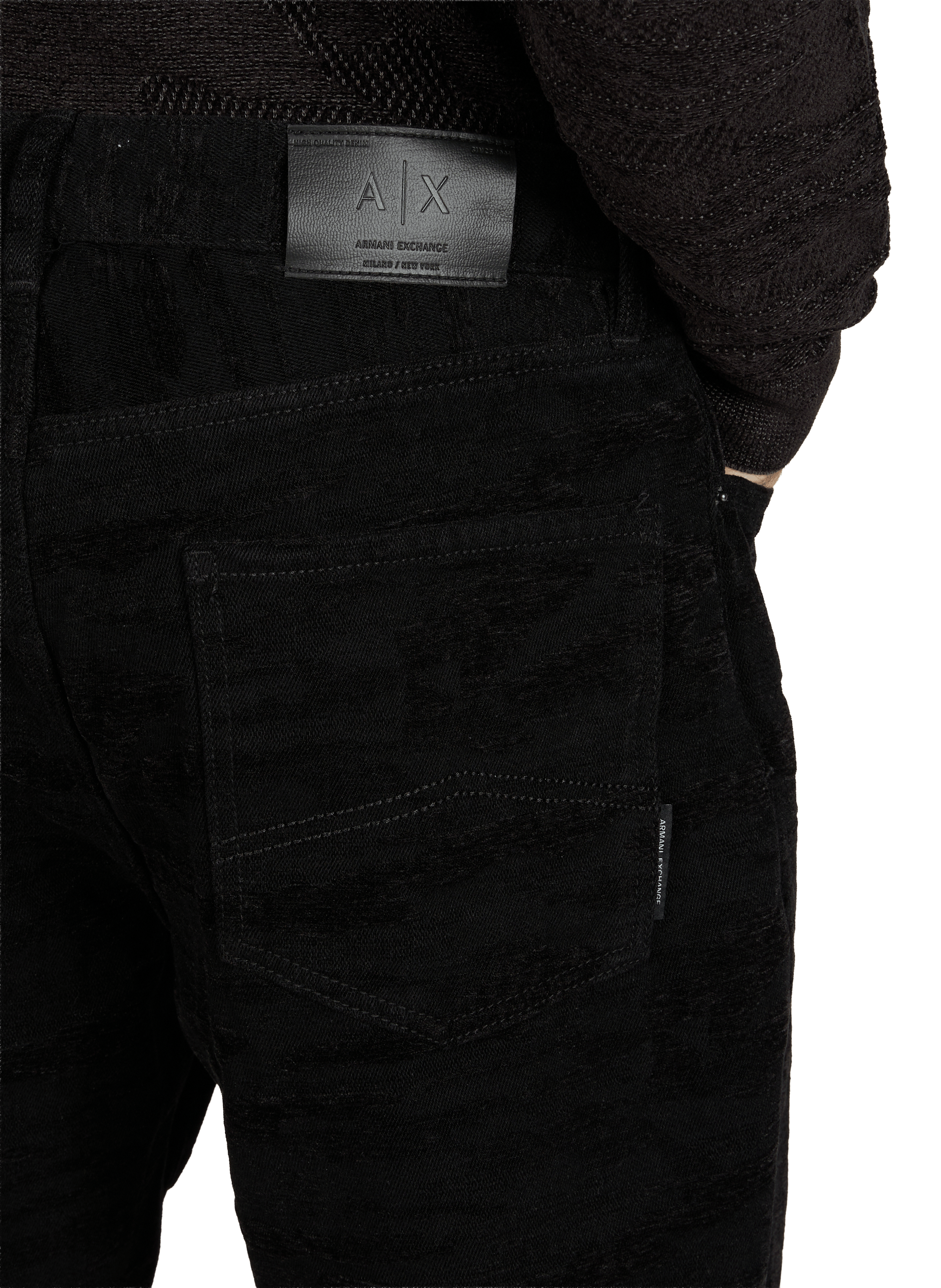 Jean velours en coton mélangé ARMANI EXCHANGE Noir