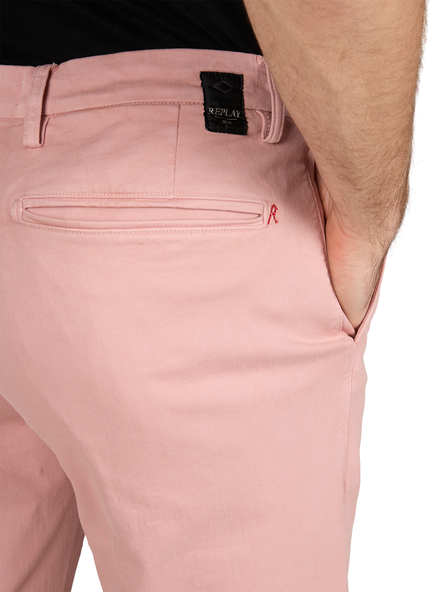 Jeans slim uni en coton mélangé REPLAY Rose