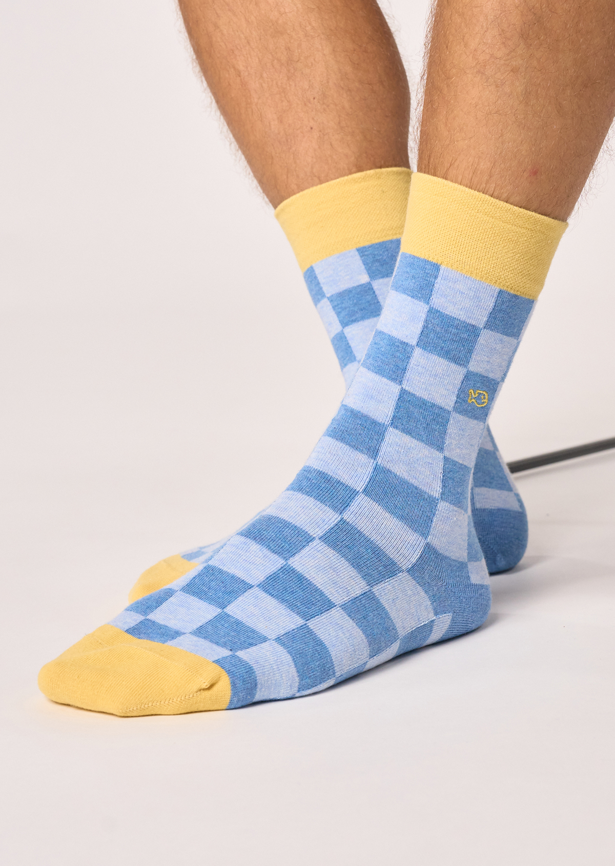 Chaussettes en coton peigné carreaux BILLYBELT Bleu