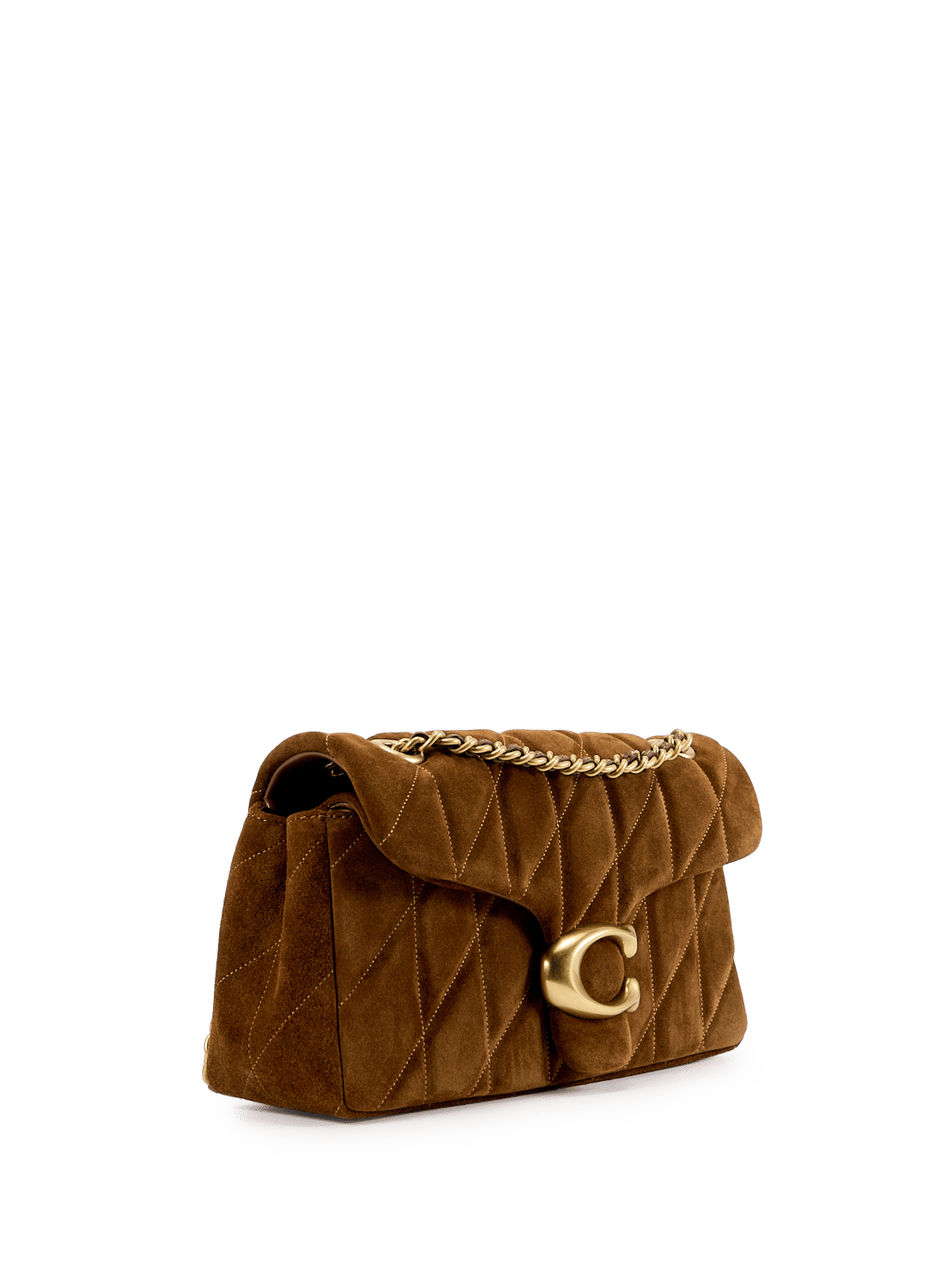 Sac à bandoulière matelassé en cuir suédé COACH Marron