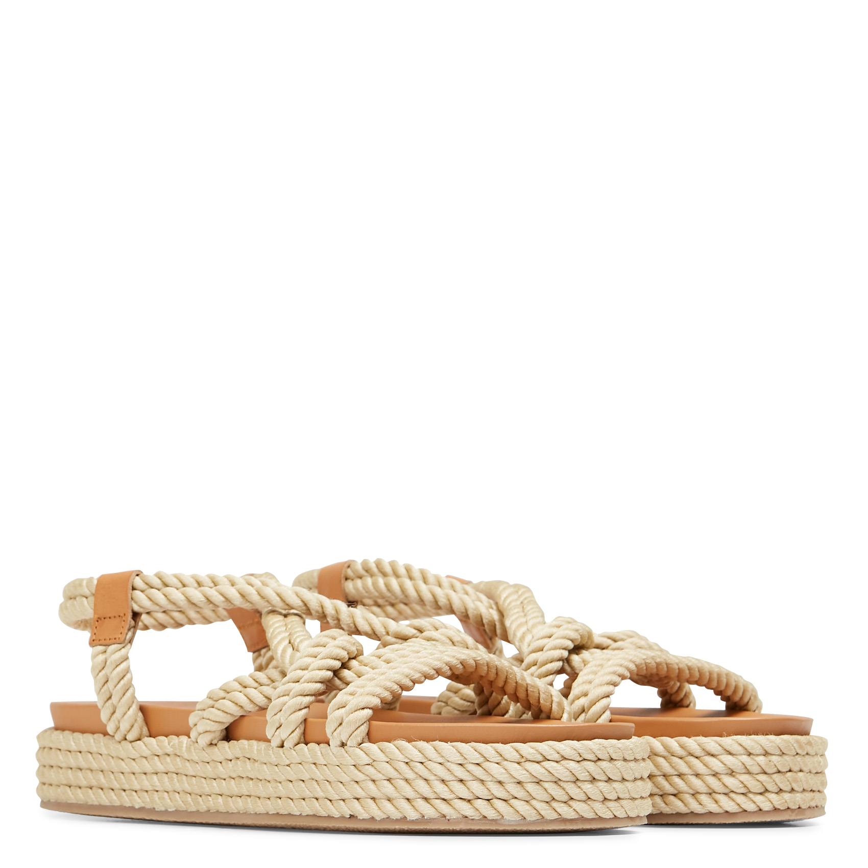 Sandales compensées en corde wael JONAK Beige