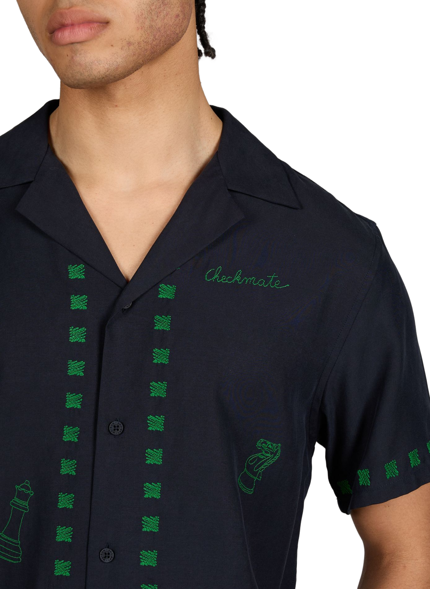 Morney short-sleeved embroidered shirt MAISON LABICHE Blue