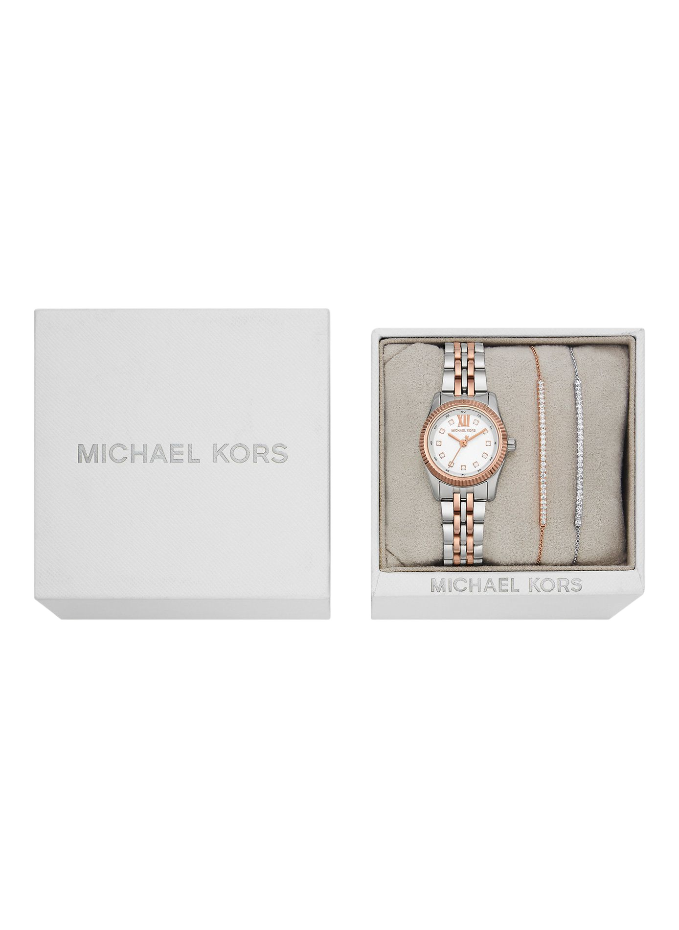 Montre quartz Petite Lexington en acier inoxydable MICHAEL KORS MONTRES Blanc