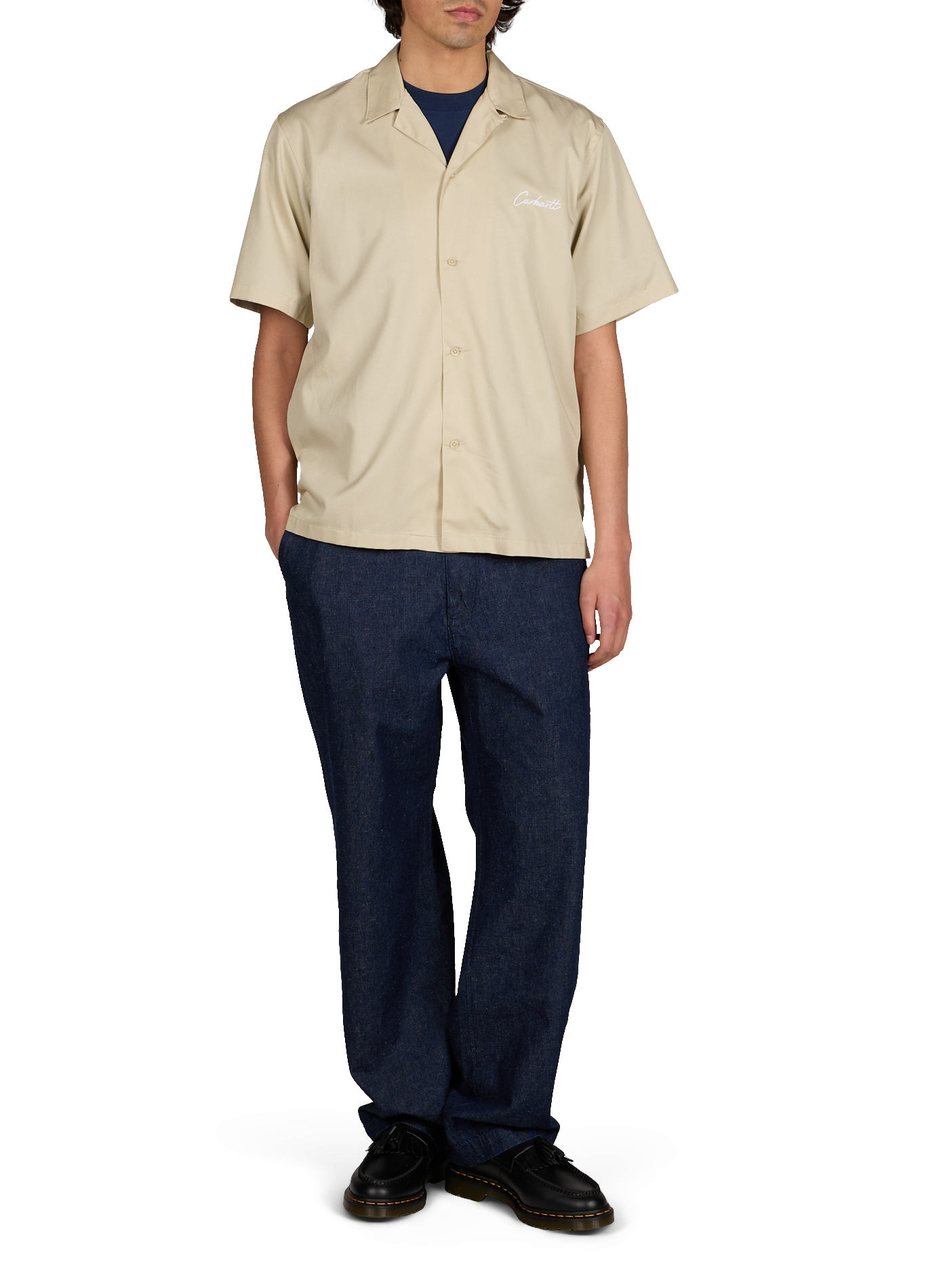 Short-sleeved shirt with logo embroidery CARHARTT WIP Beige