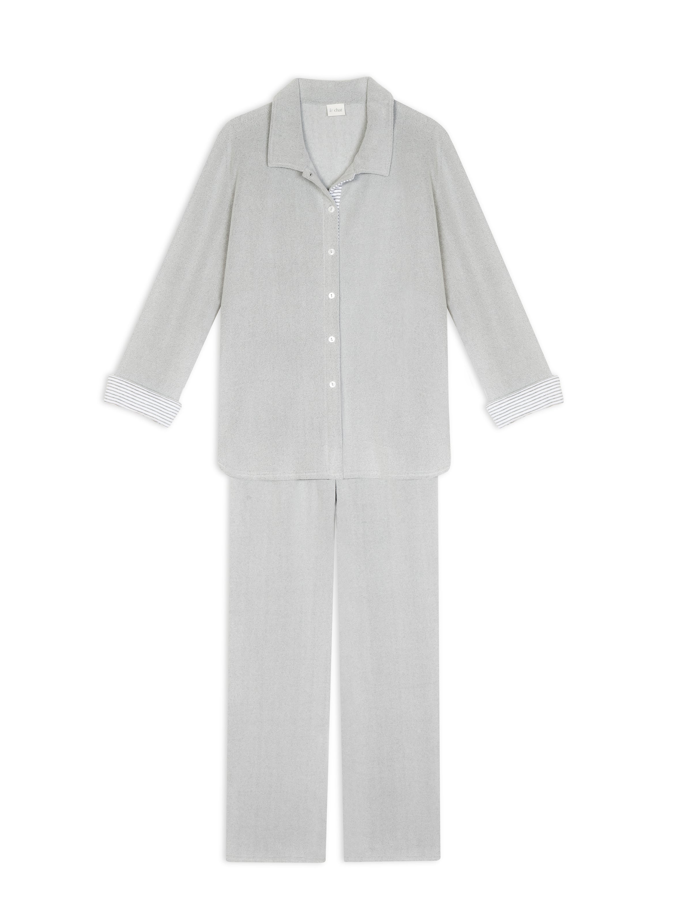 Ensemble homewear boutonné en micropolaire flocon 126 LE CHAT Gris