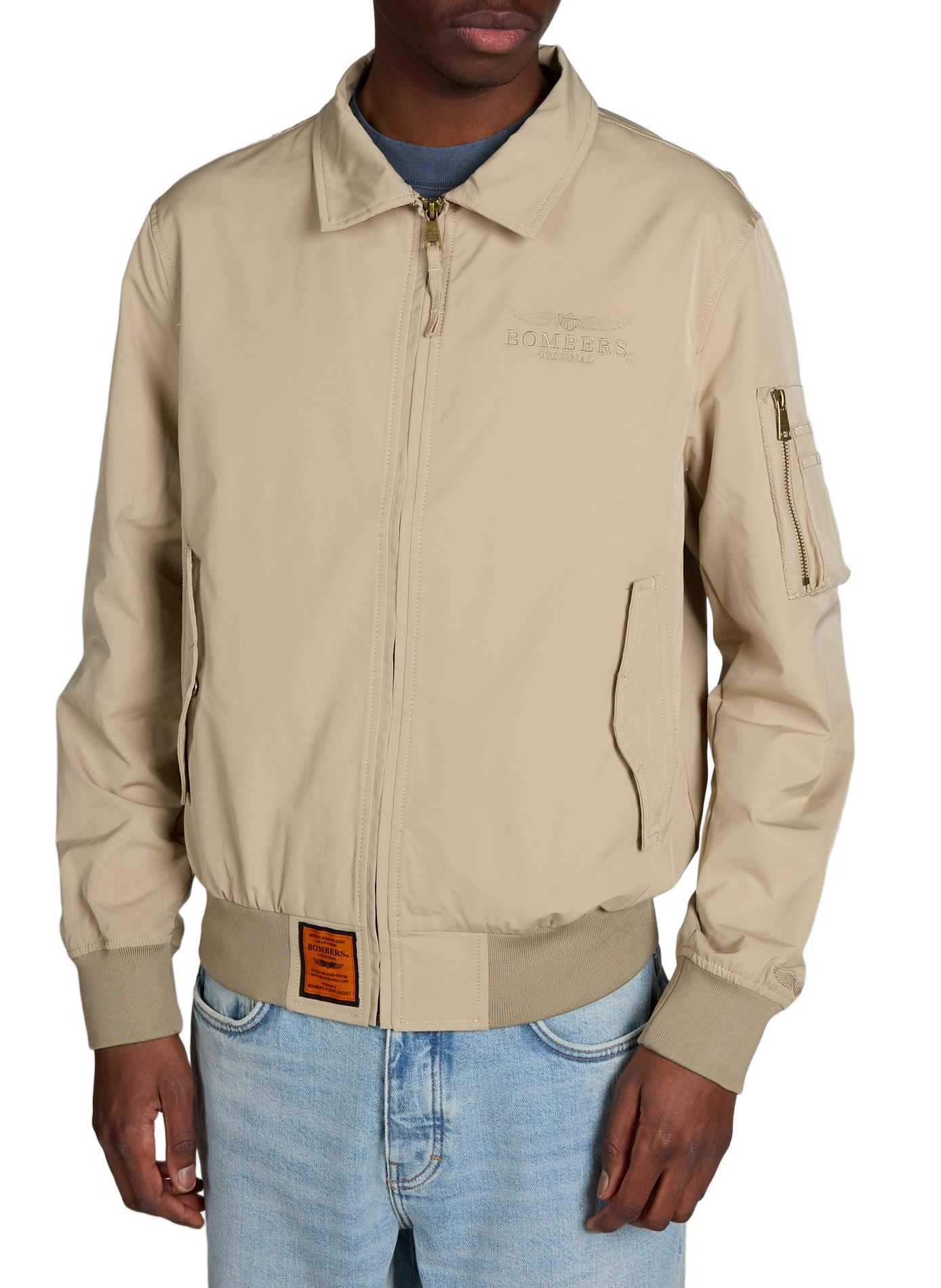 Hawk classic collar bomber BOMBERS ORIGINAL Beige