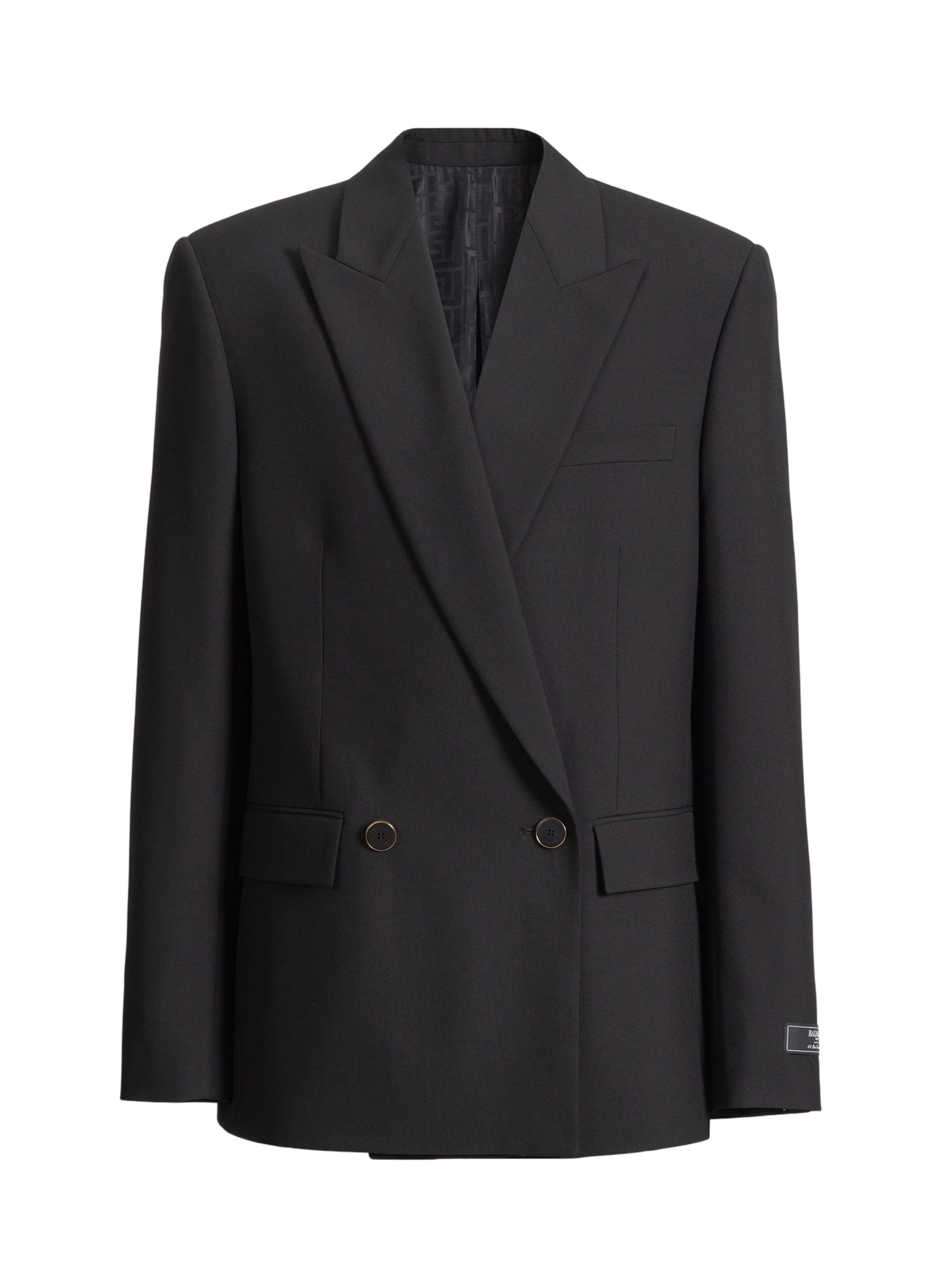 Veste 2 boutons en laine BALMAIN Noir