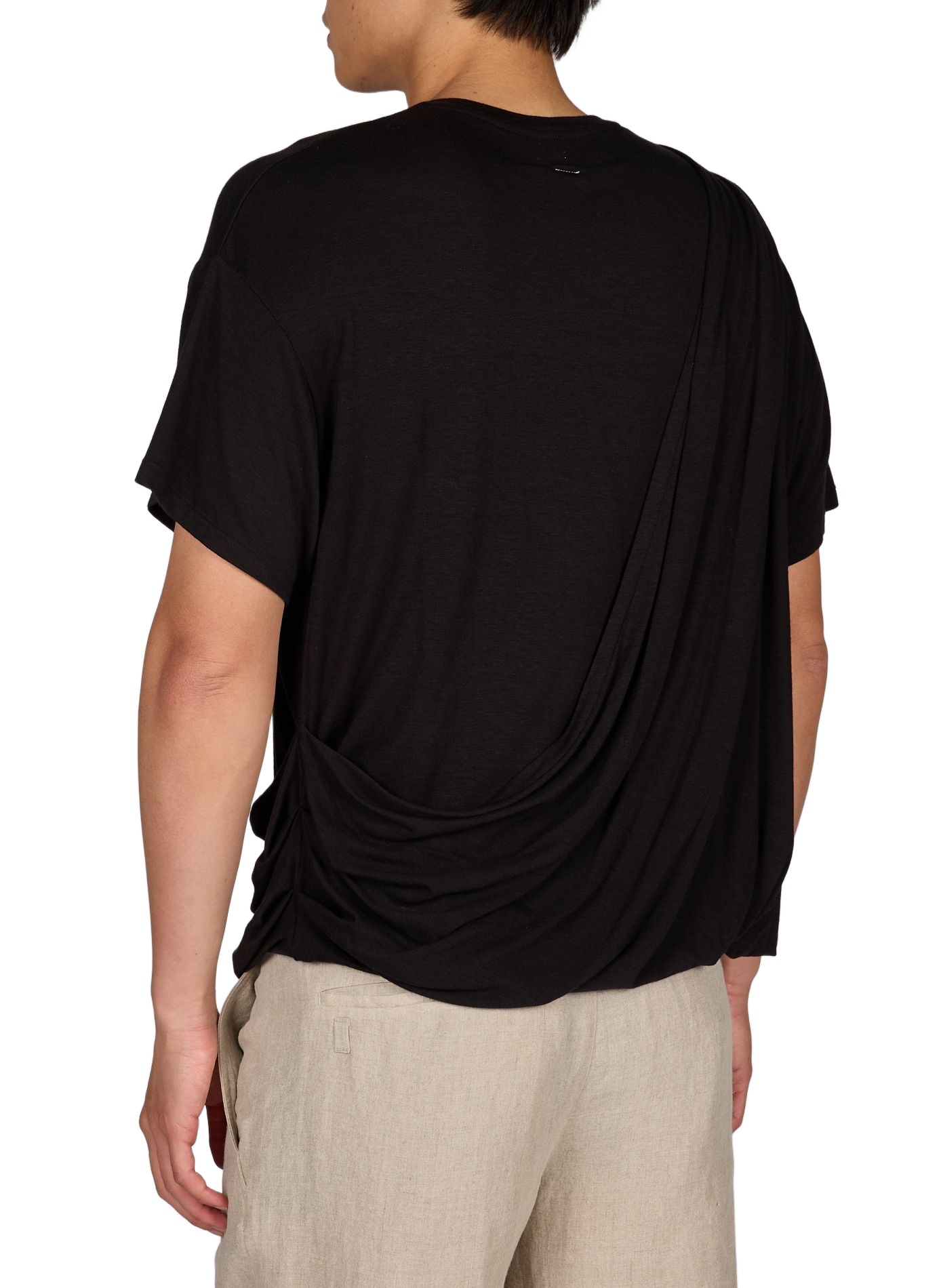 T-shirt drapé ample asymétrique POST ARCHIVE FACTION Noir
