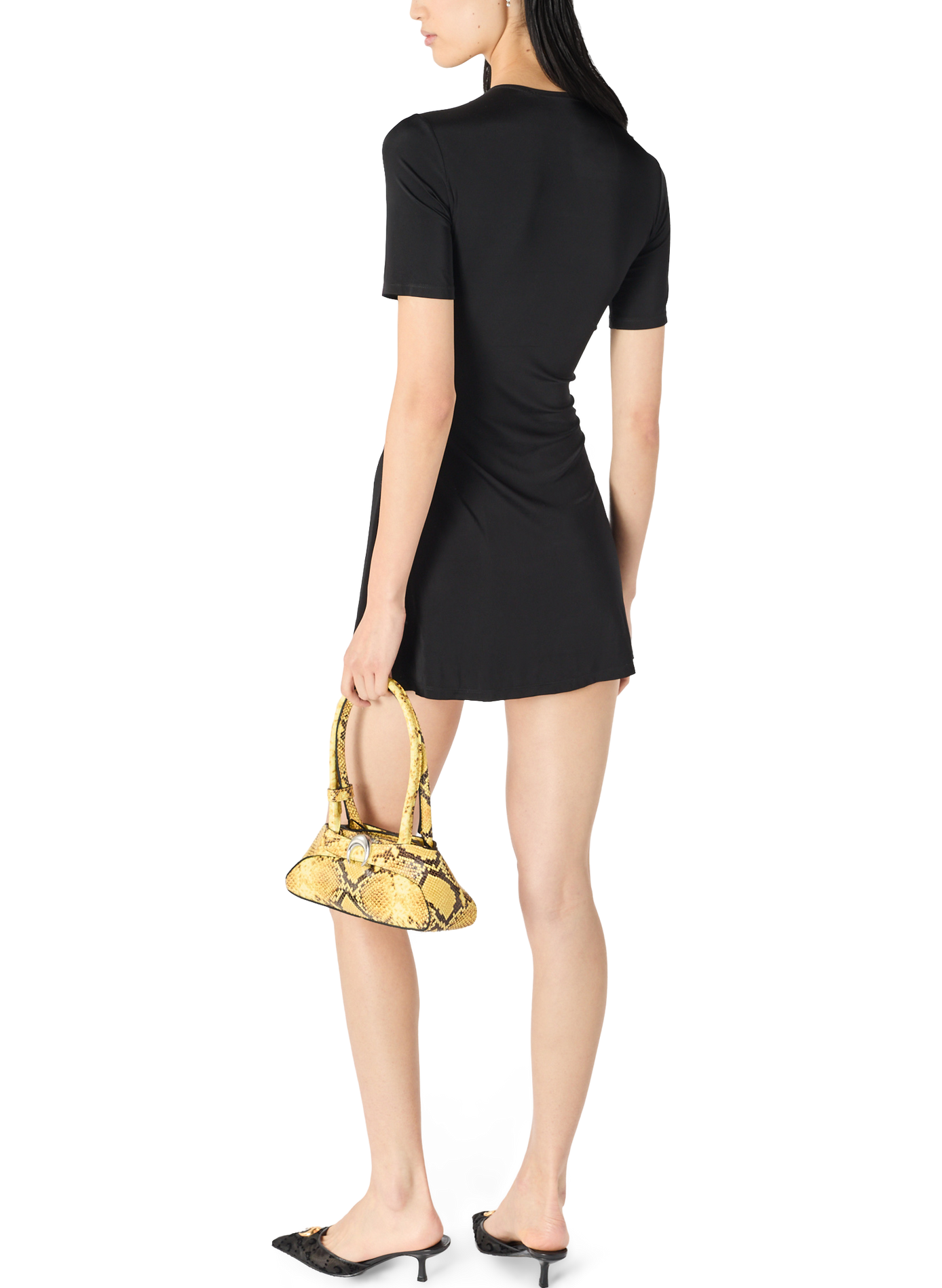 Mini-robe froncée moon MARINE SERRE Zwart