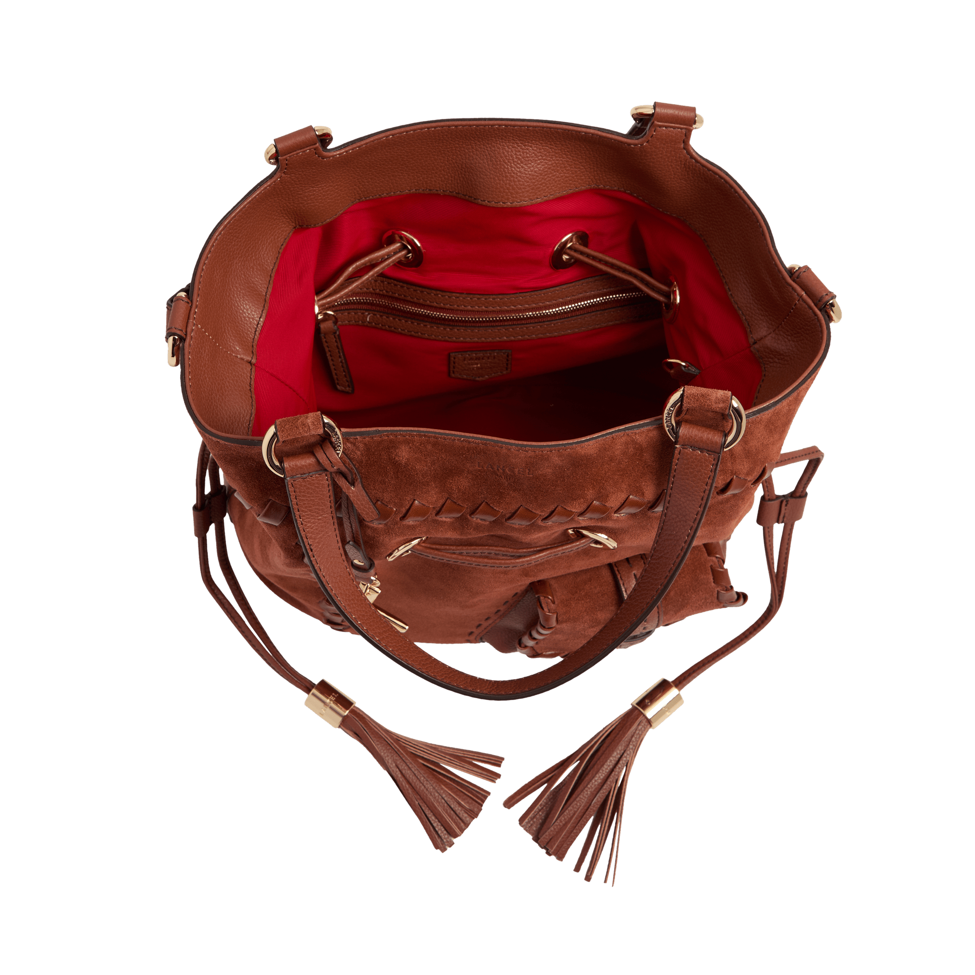 Handtas eerste flirt capsule 150 jaar in kalfsleer LANCEL Rood