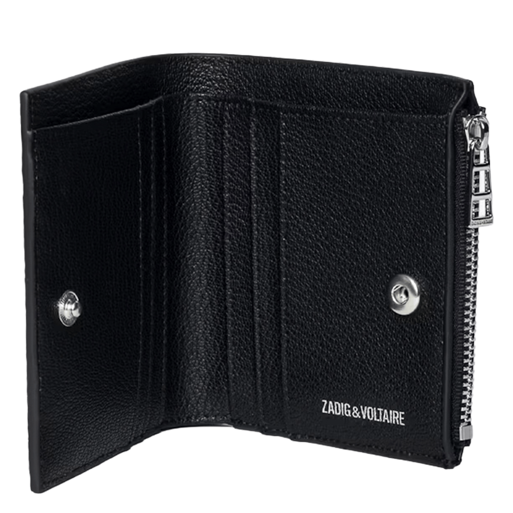 Portefeuille imprimé zippé zv wallet ZADIG&VOLTAIRE Black