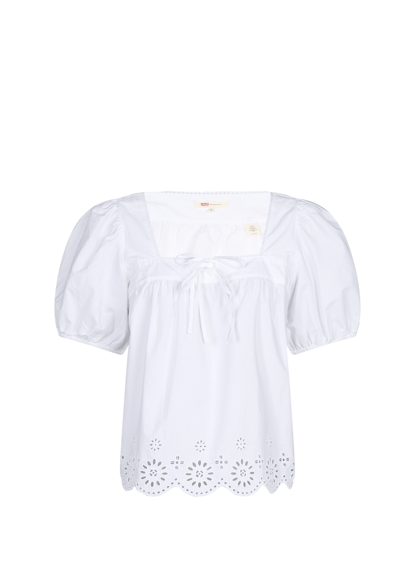 Top with cotton lace trim LEVI'S White